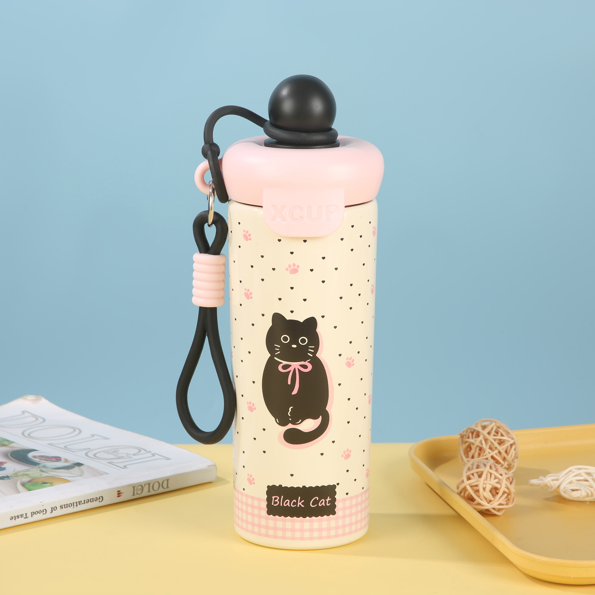 Striped Pattern Vacuum Insulated Water Bottle