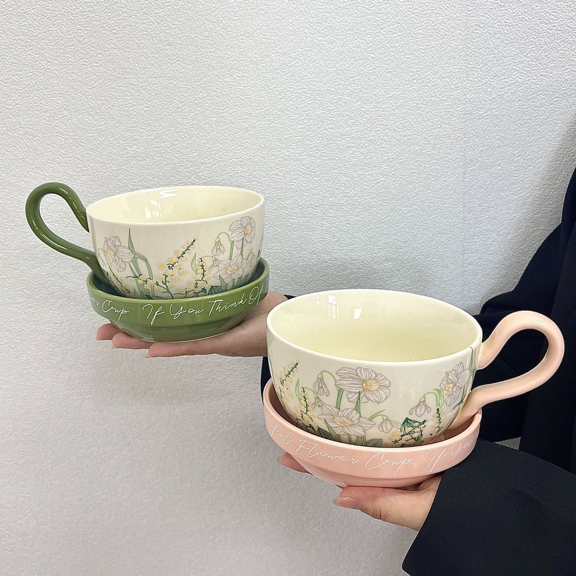 Daffodil Ceramic Cup and Saucer Set