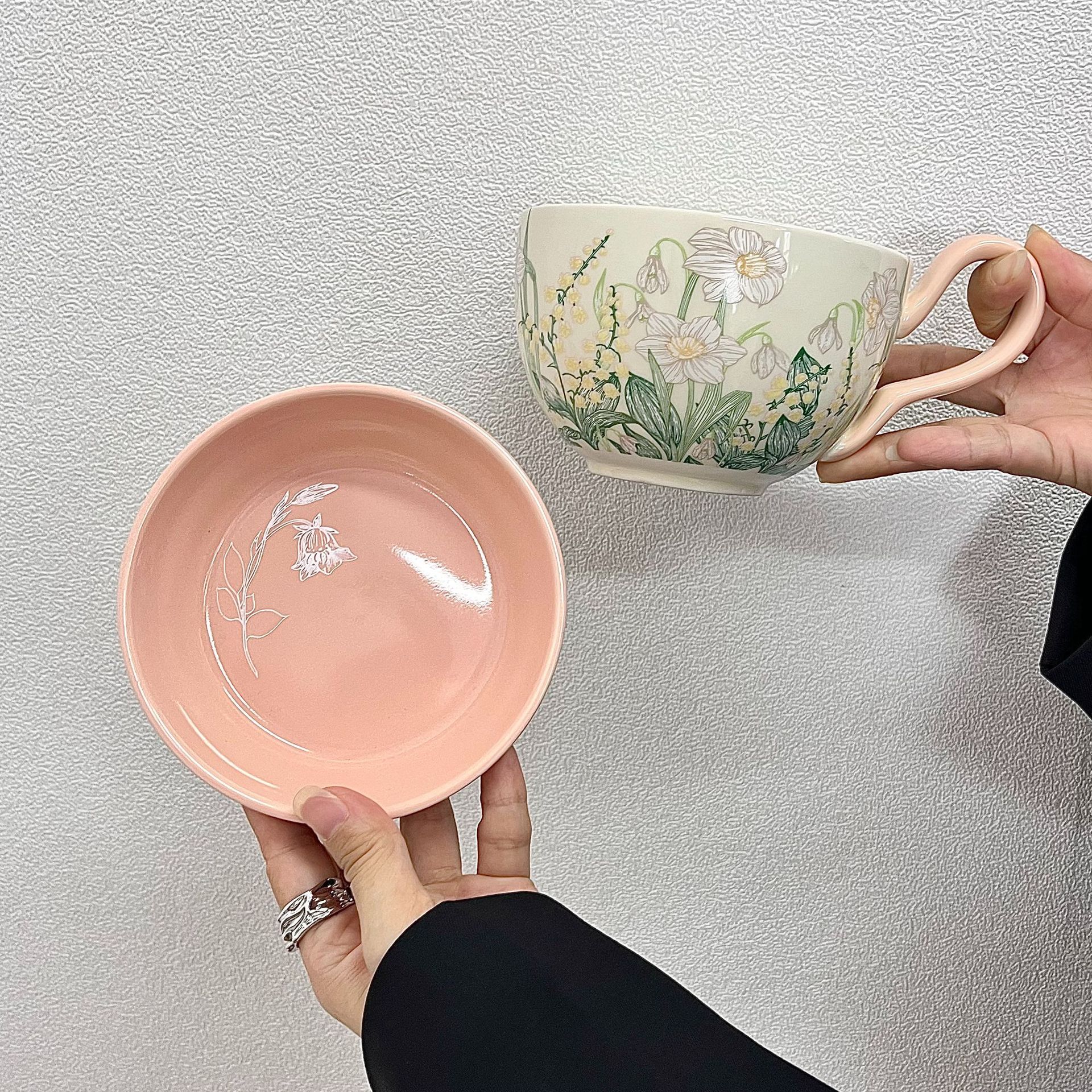 Daffodil Ceramic Cup and Saucer Set