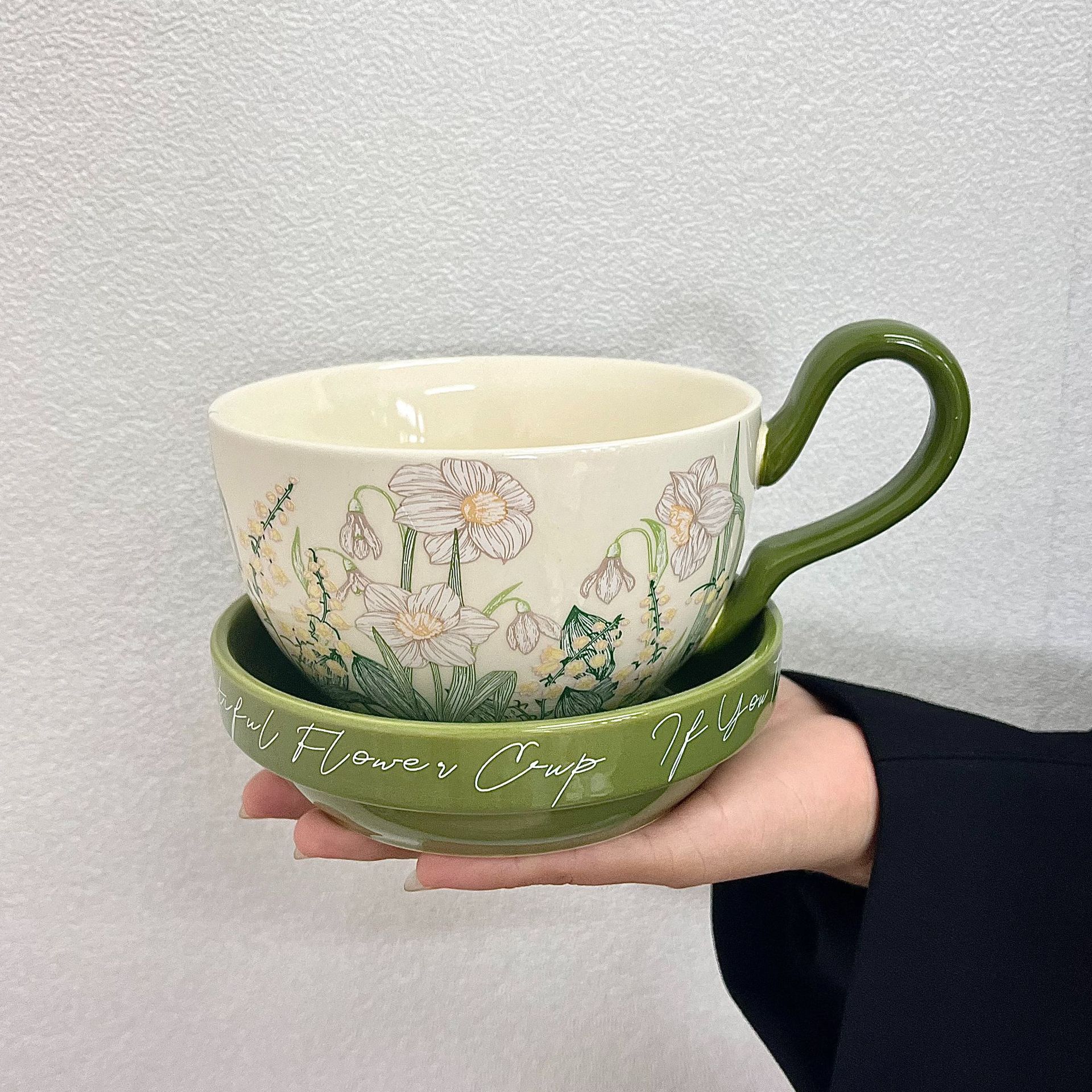 Daffodil Ceramic Cup and Saucer Set