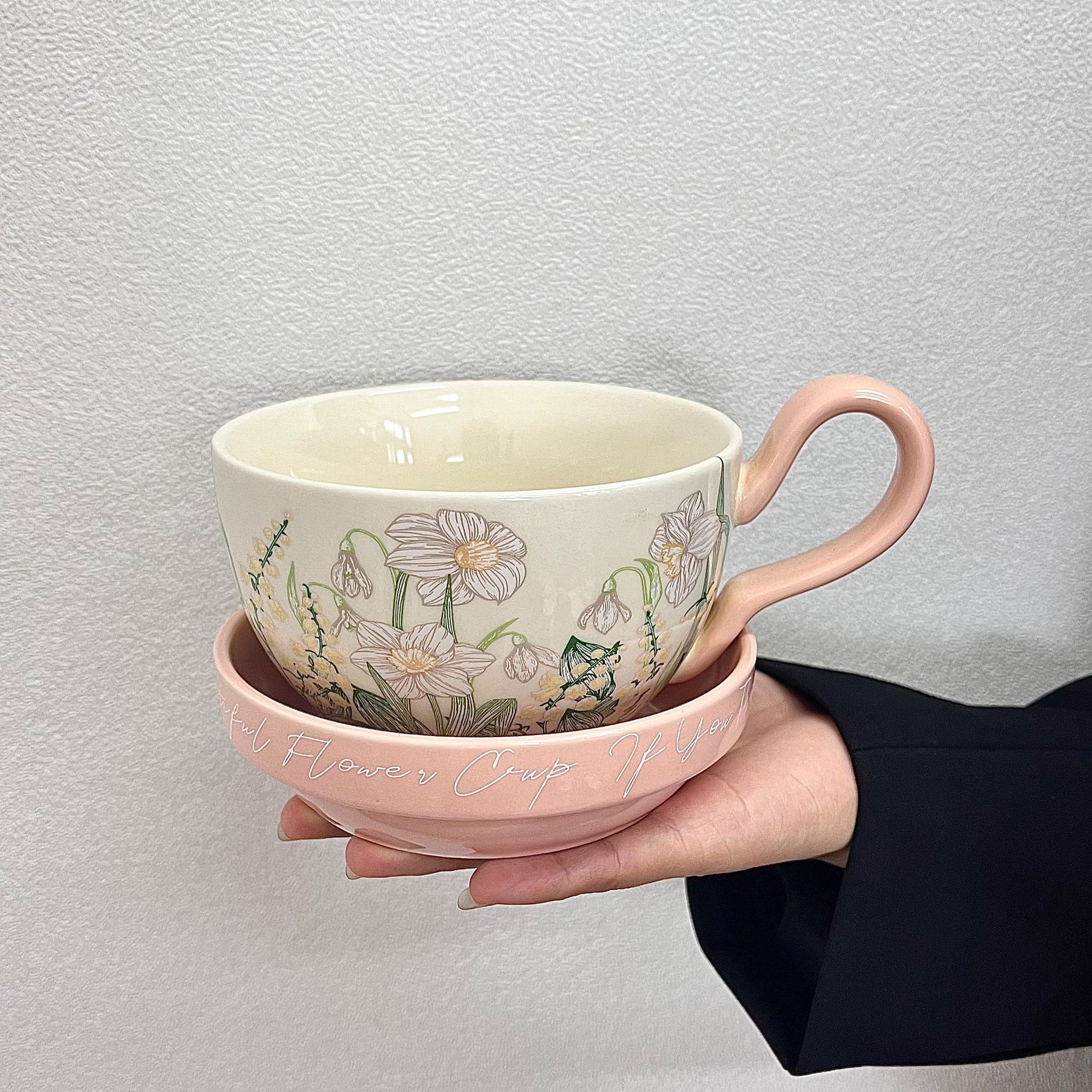 Daffodil Ceramic Cup and Saucer Set