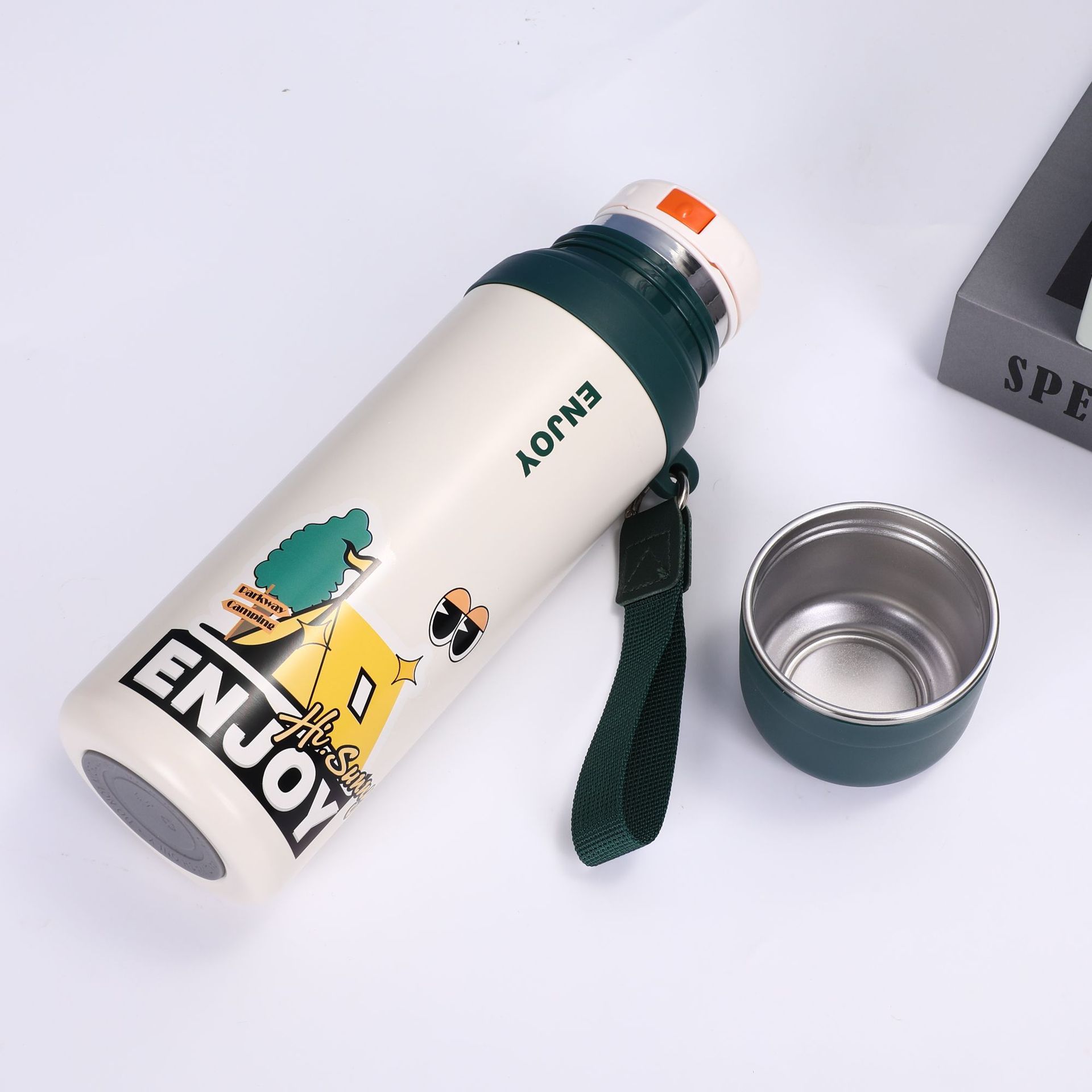 Camping-themed Insulated Water Bottle