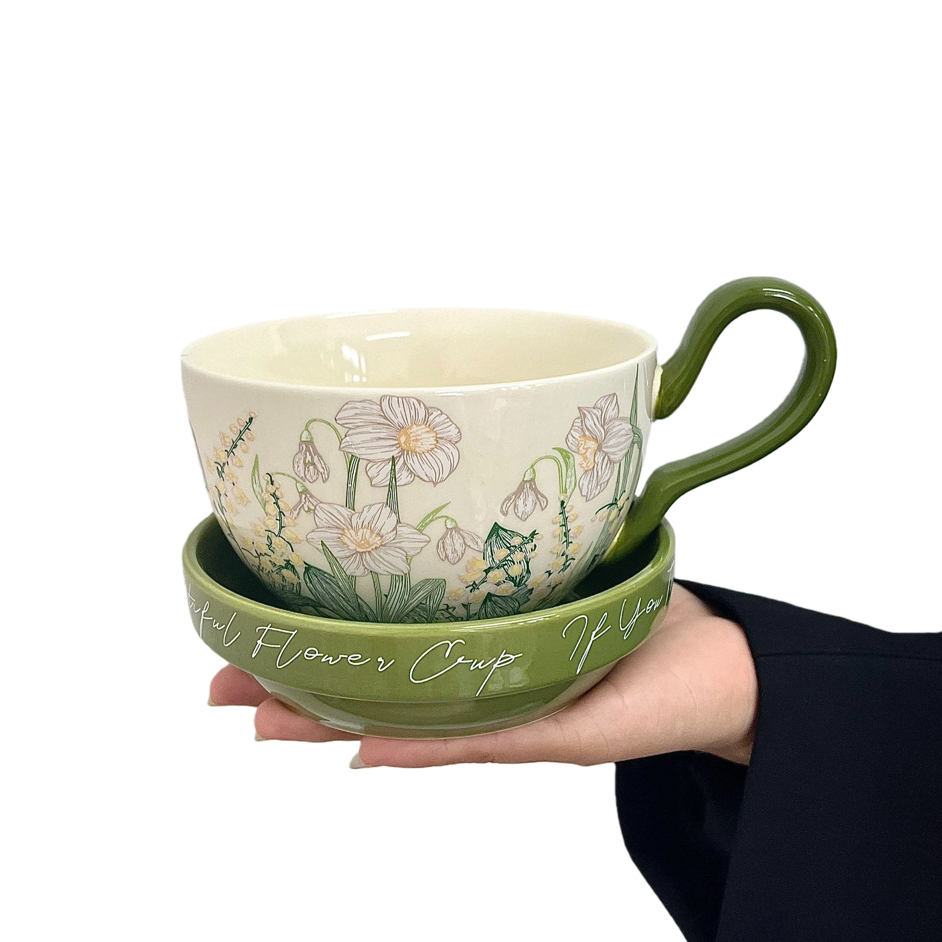 Daffodil Ceramic Cup and Saucer Set