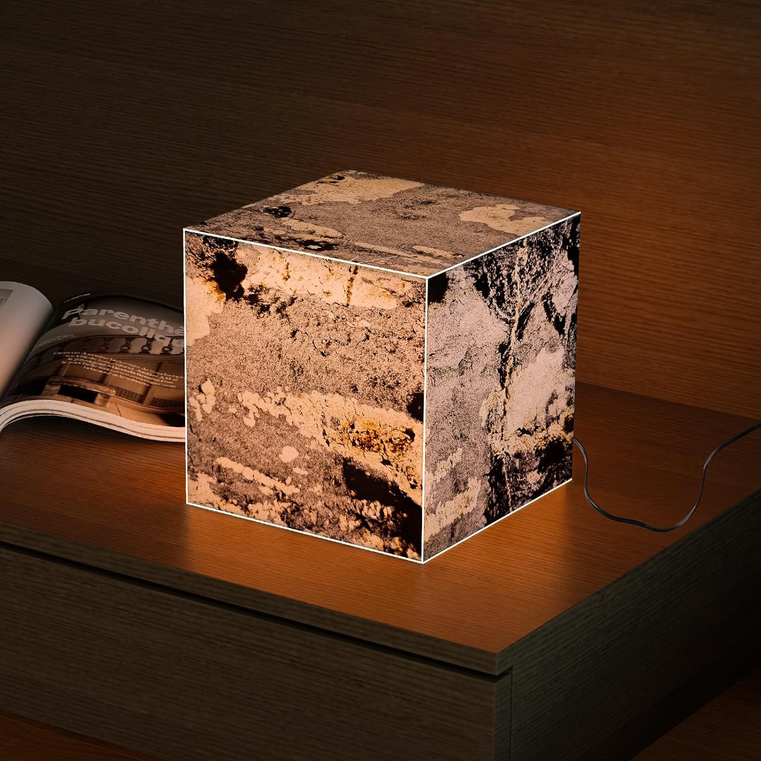 Stone Lamp for Bedroom Handcrafted Ultra-thin Natural Stone