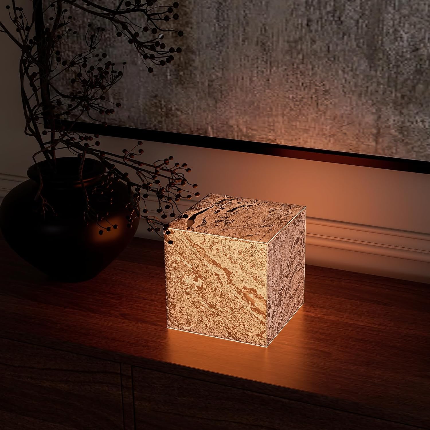 Stone Lamp for Bedroom Handcrafted Ultra-thin Natural Stone