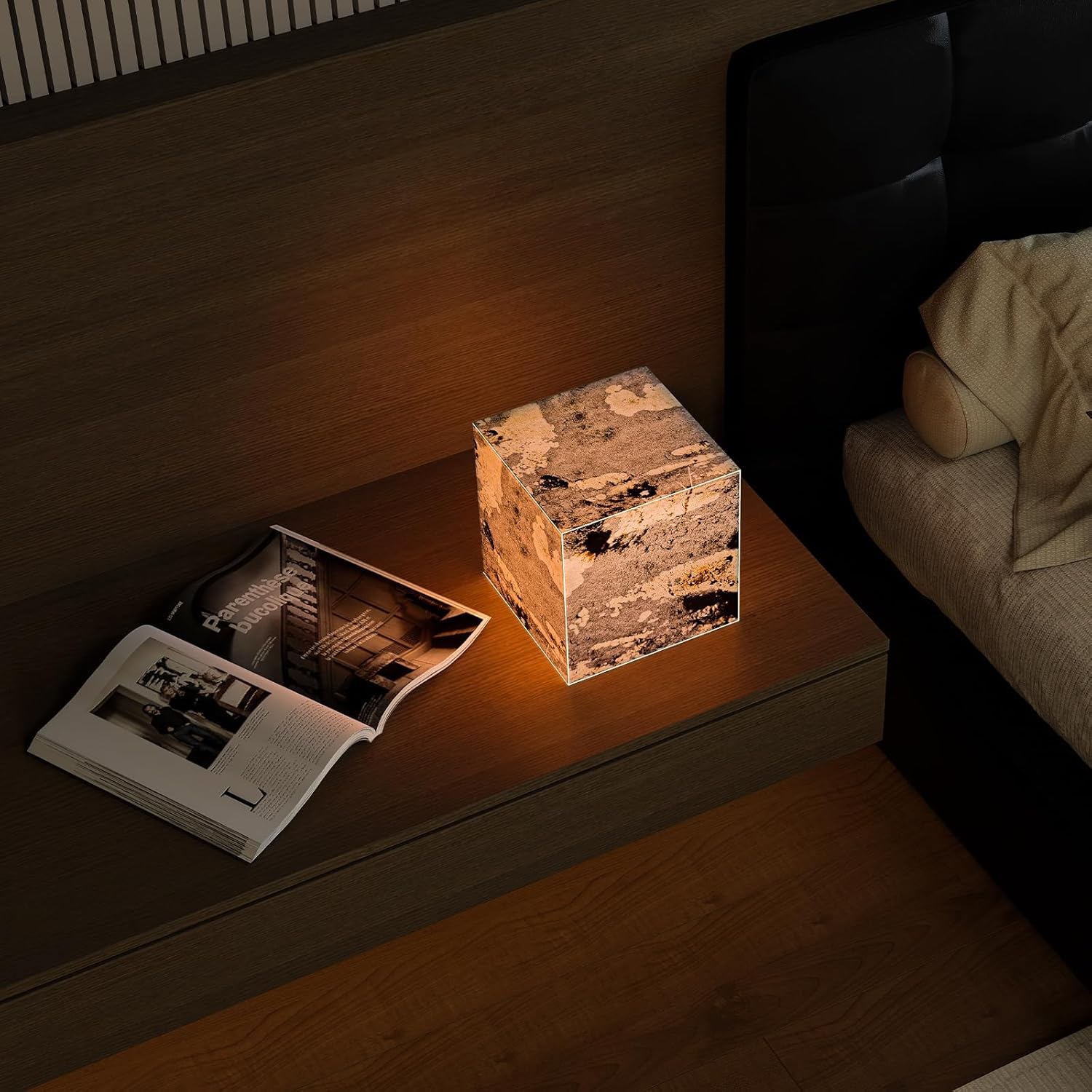 Stone Lamp for Bedroom Handcrafted Ultra-thin Natural Stone