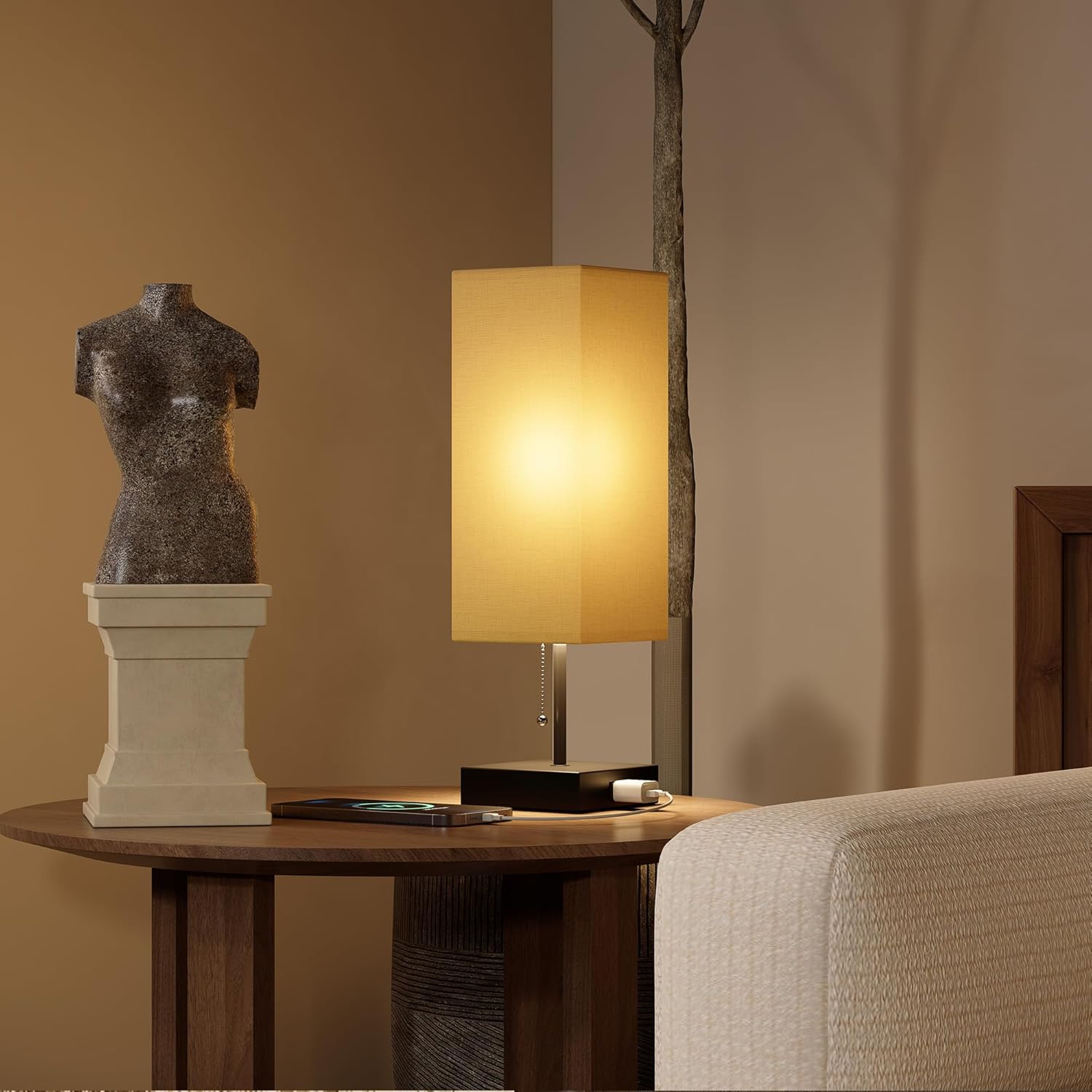 Table Lamp for Bedroom Set of 2