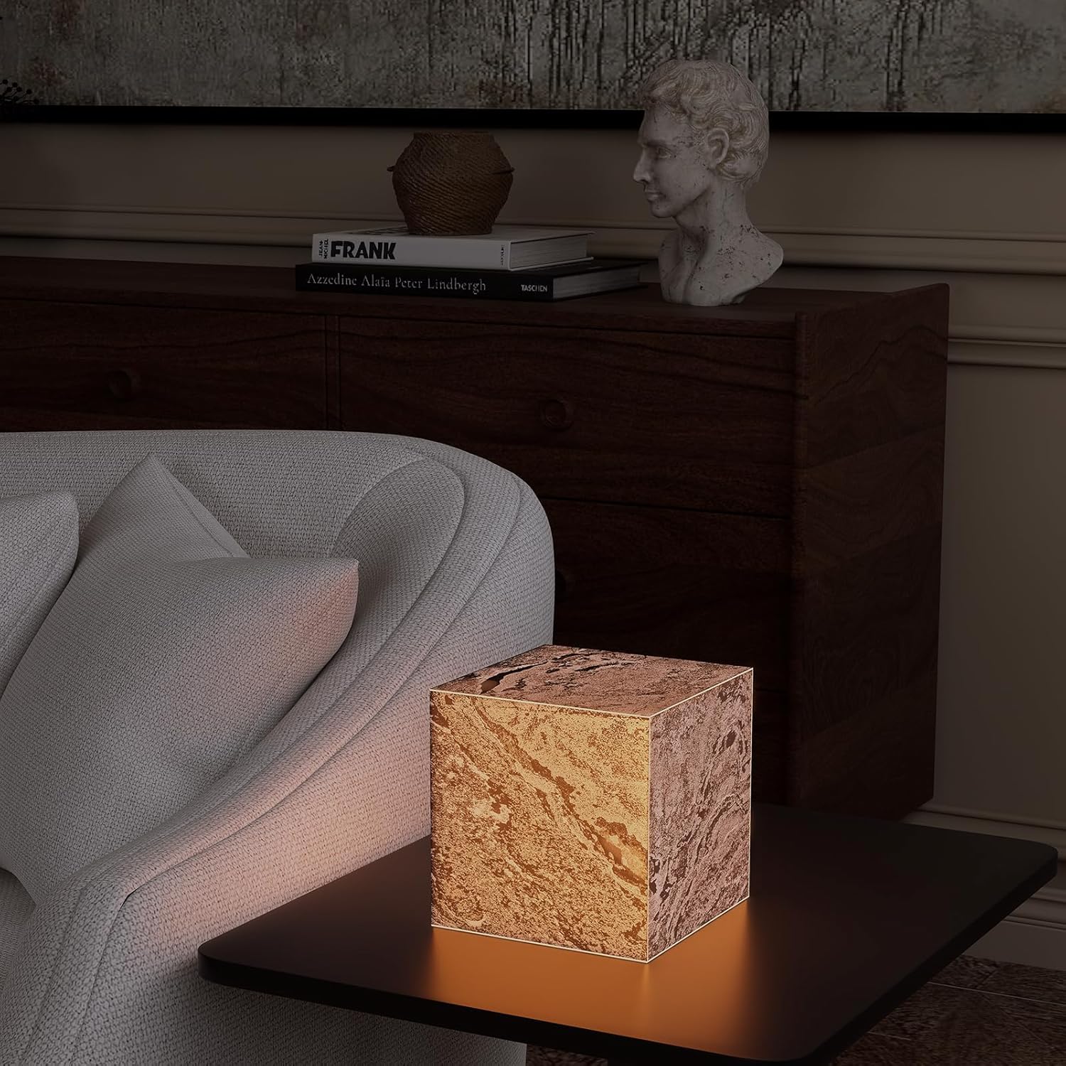 Stone Lamp for Bedroom Handcrafted Ultra-thin Natural Stone