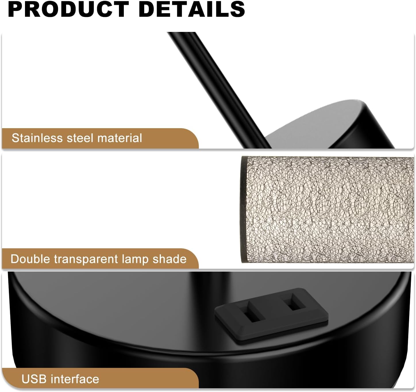 Table Lamp for Bedroom with Touch Control