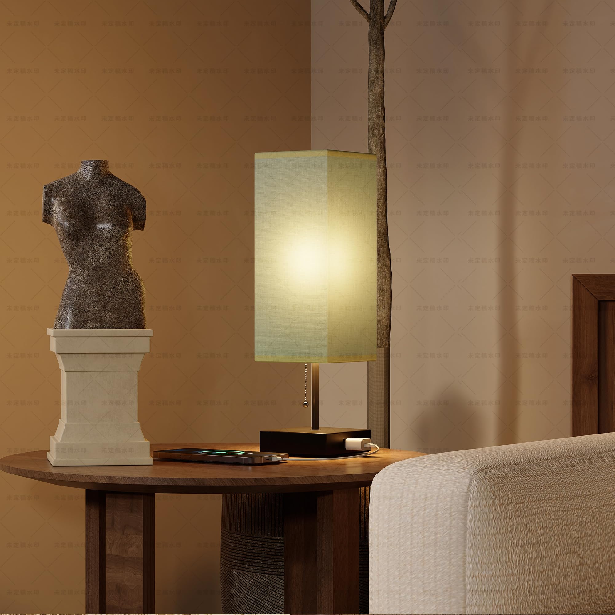 Table Lamp for Bedroom Set of 2