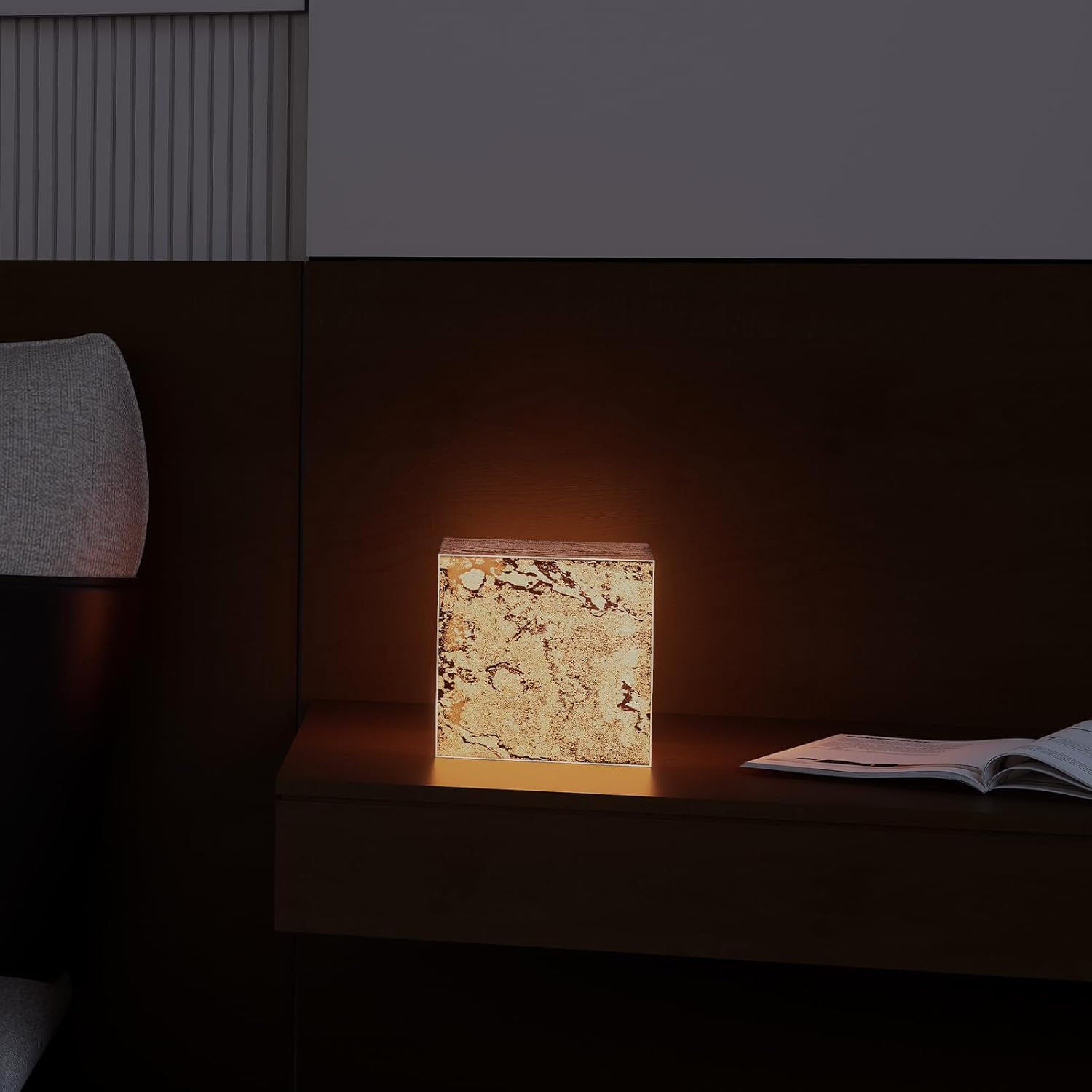 Stone Lamp for Bedroom Handcrafted Ultra-thin Natural Stone