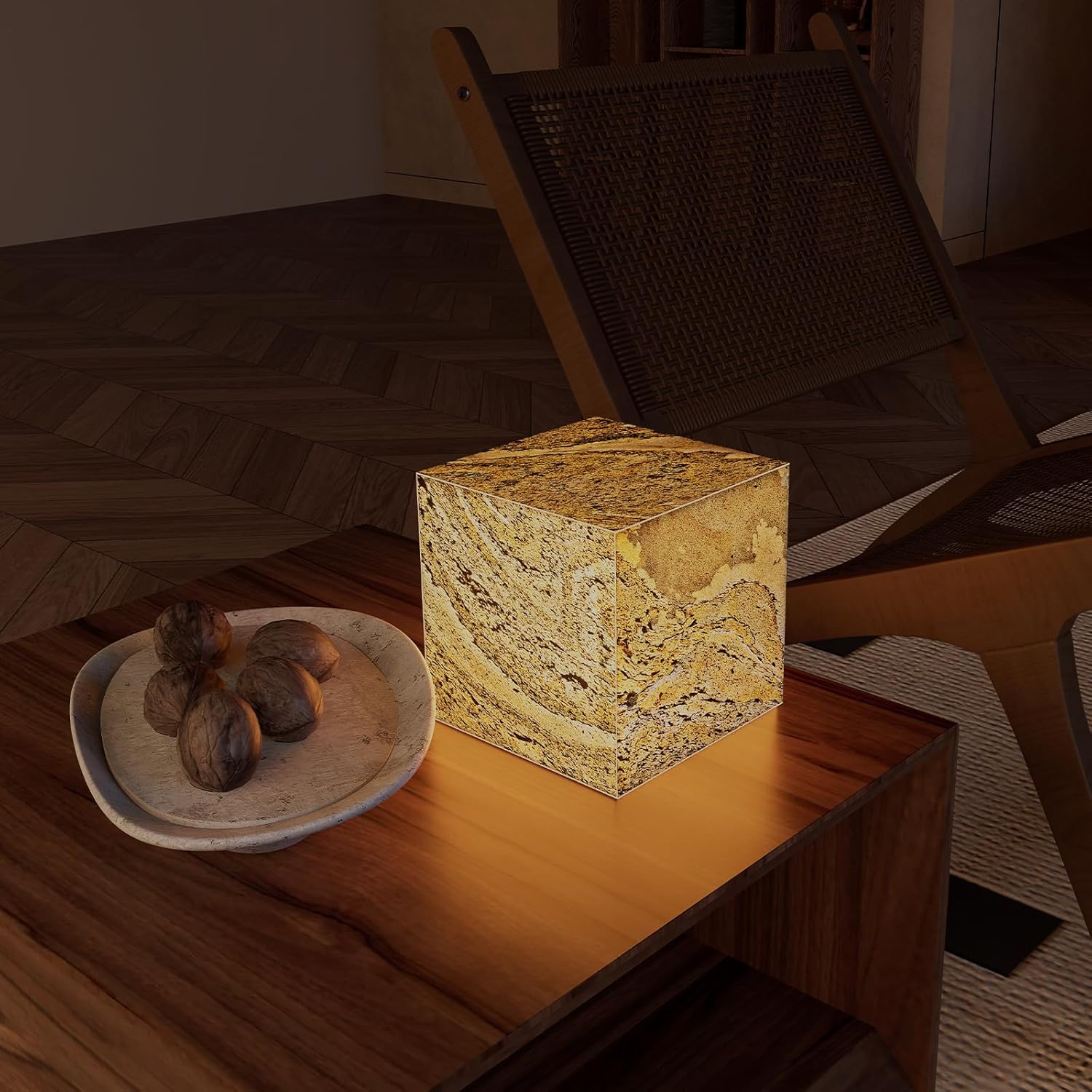 Stone Lamp for Bedroom Handcrafted Ultra-thin Natural Stone