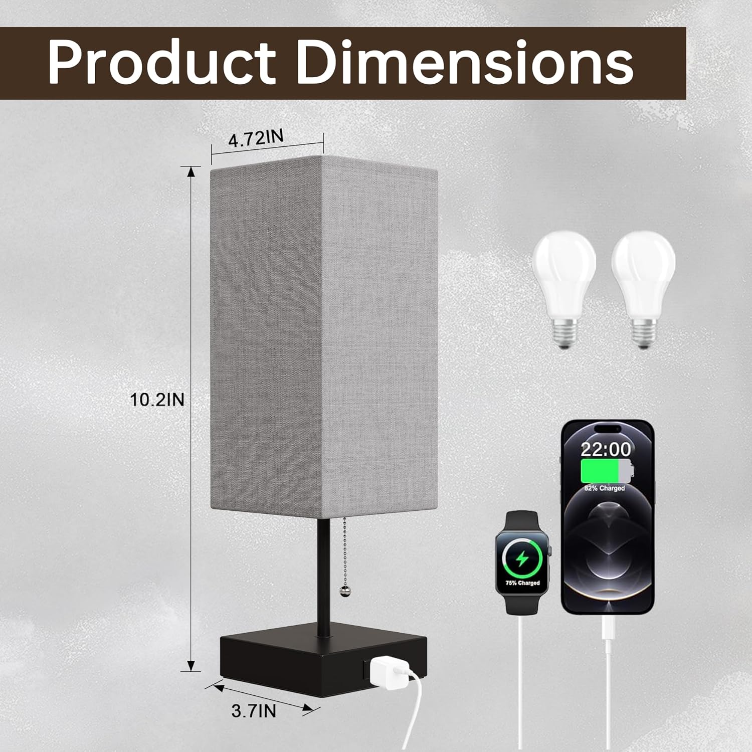 Table Lamp for Bedroom Set of 2