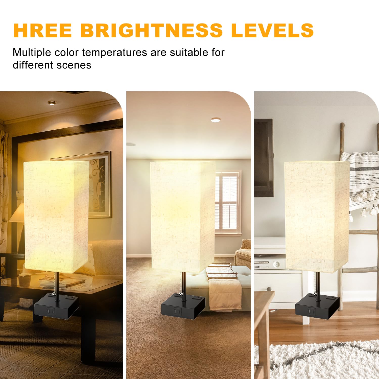 Table Lamp for Bedroom with USB