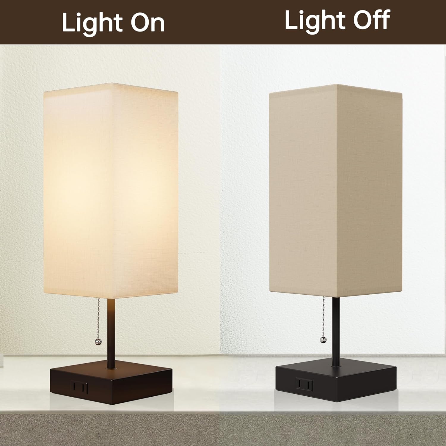 Table Lamp for Bedroom Set of 2