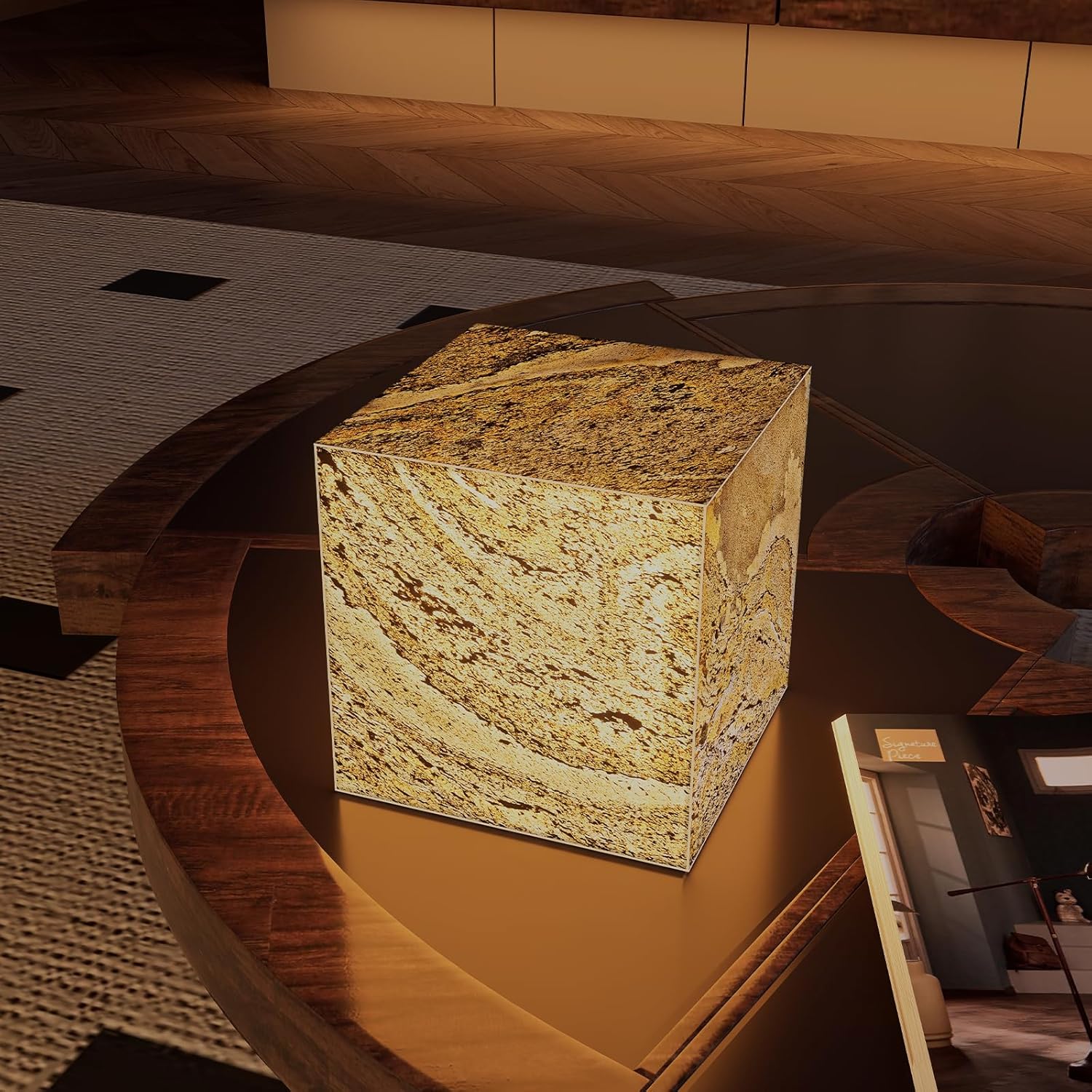 Stone Lamp for Bedroom Handcrafted Ultra-thin Natural Stone