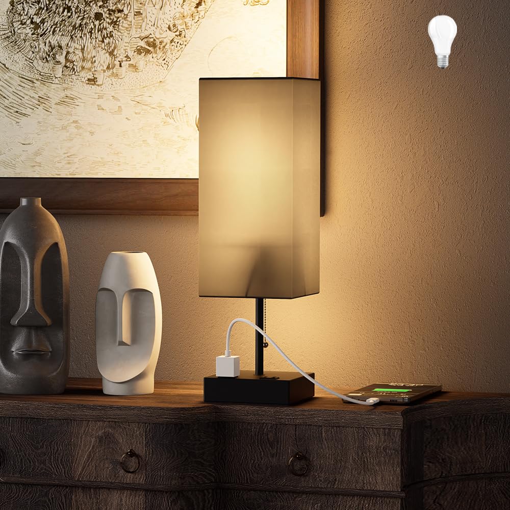 Table Lamp for Bedroom with USB