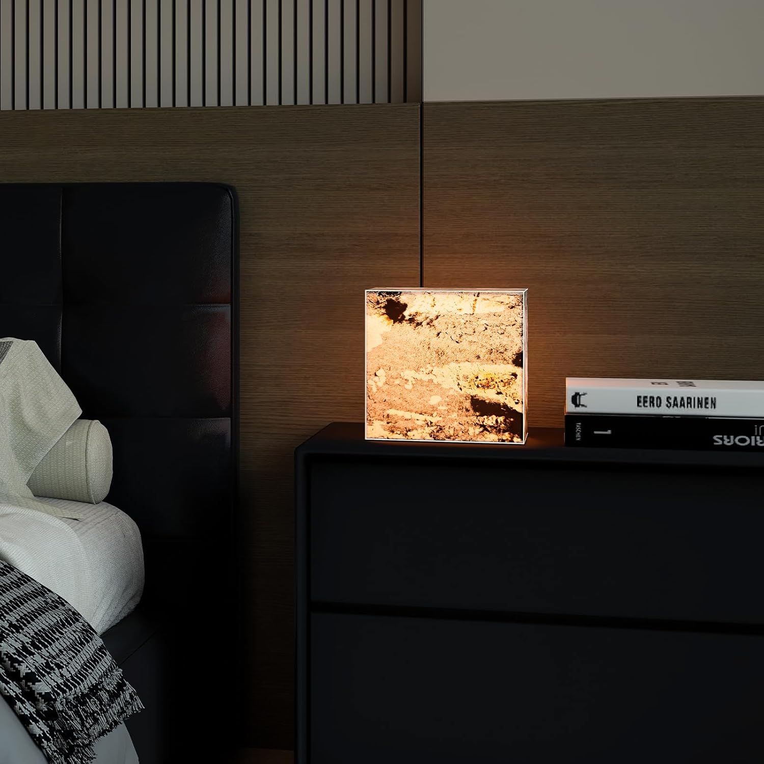 Stone Lamp for Bedroom Handcrafted Ultra-thin Natural Stone