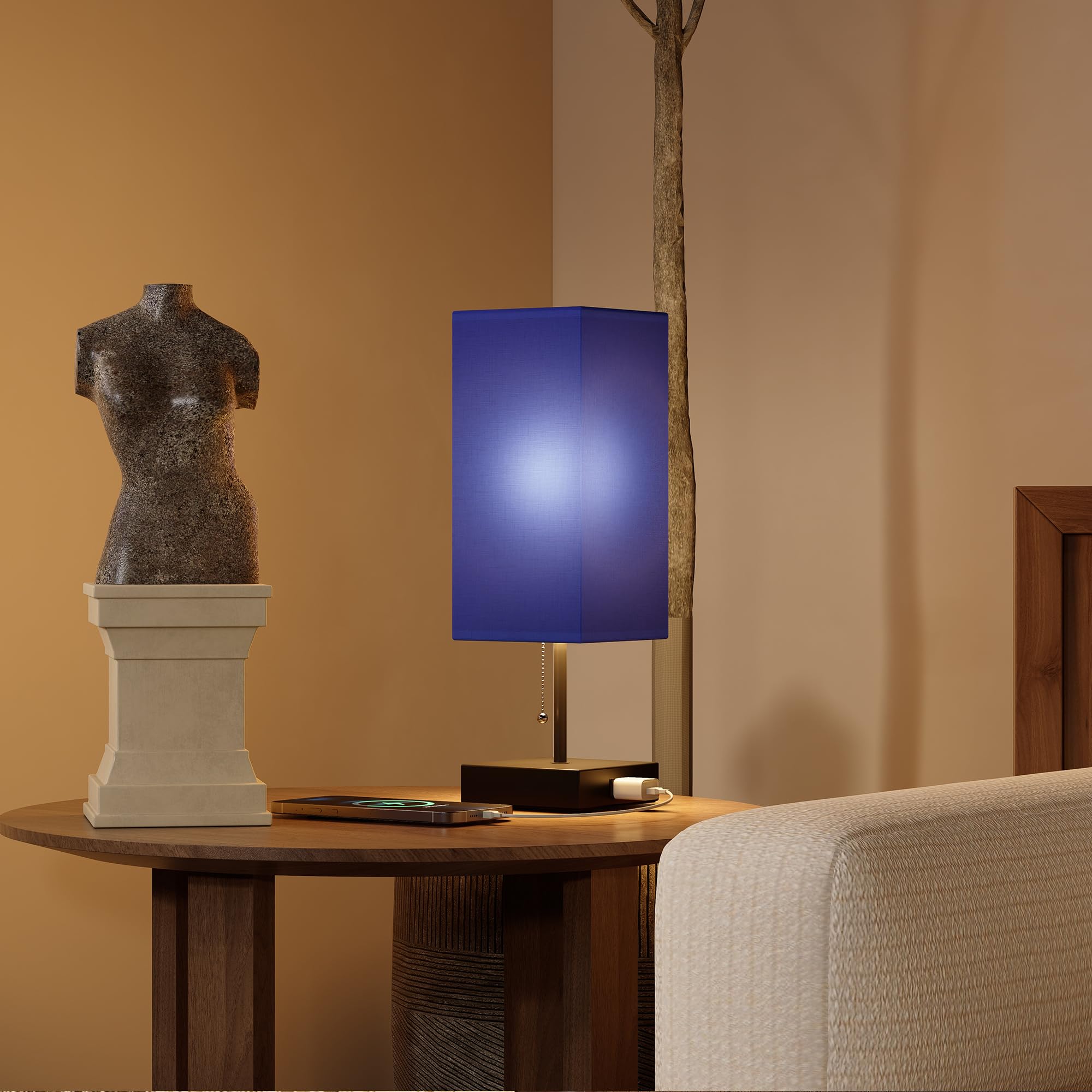 Table Lamp for Bedroom Set of 2