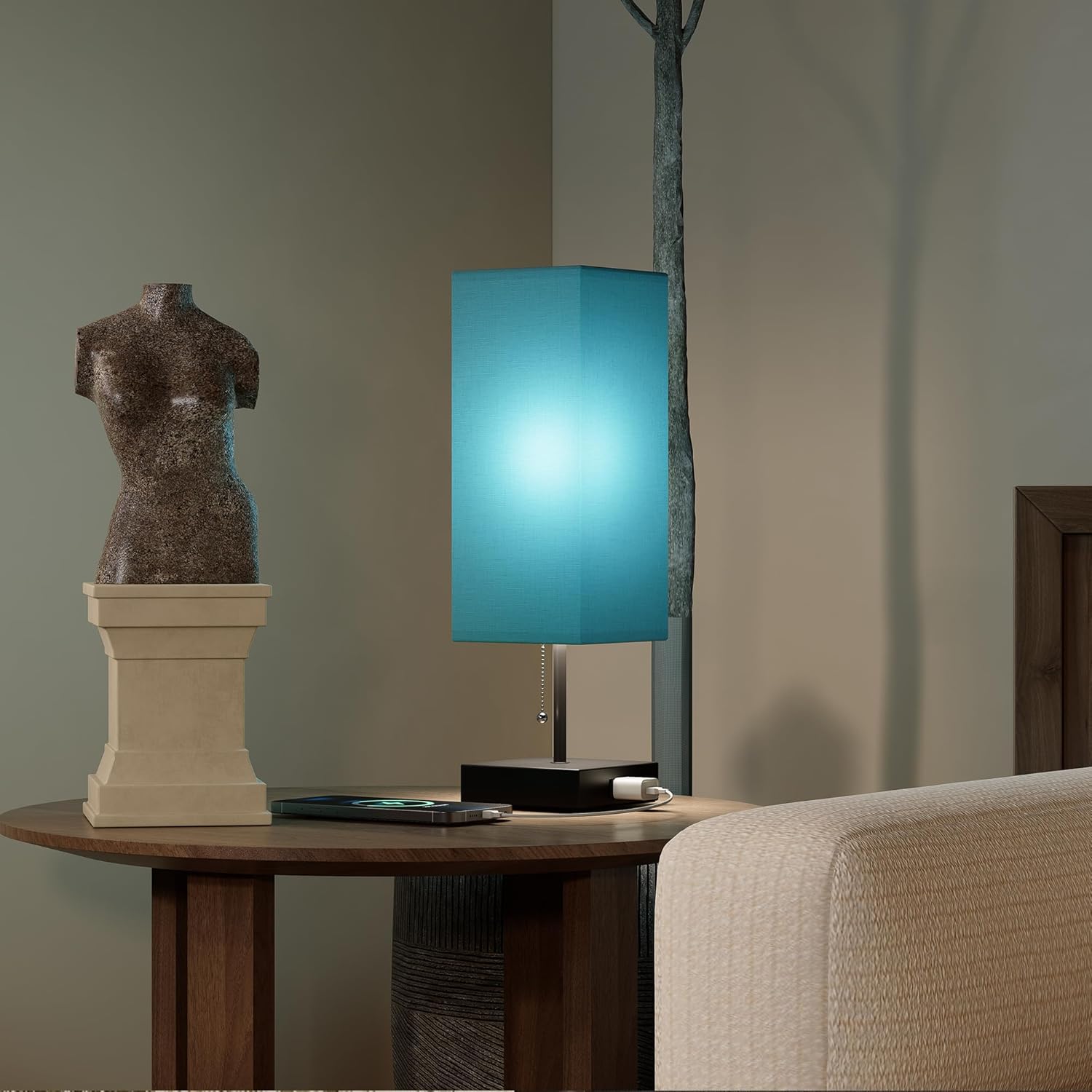 Table Lamp for Bedroom Set of 2
