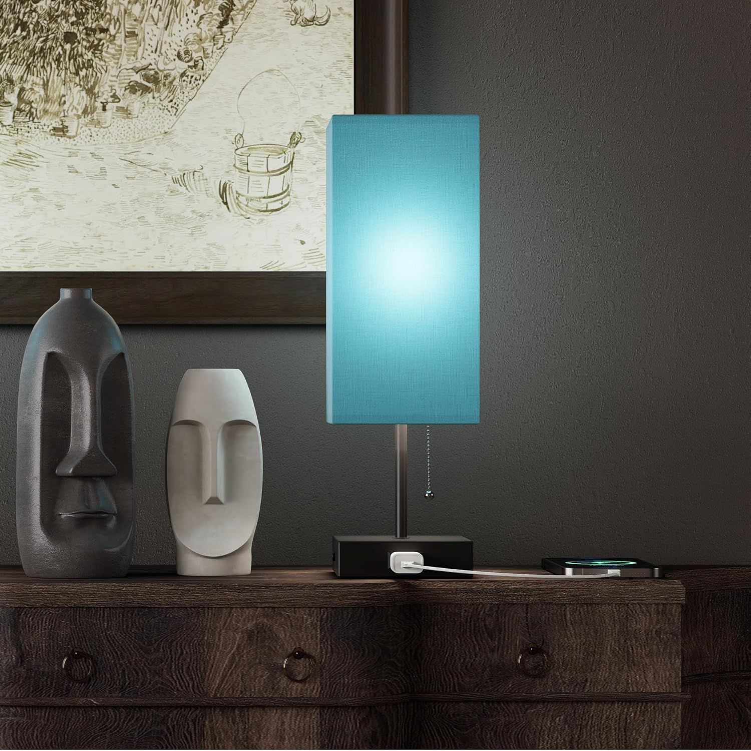 Table Lamp for Bedroom Set of 2