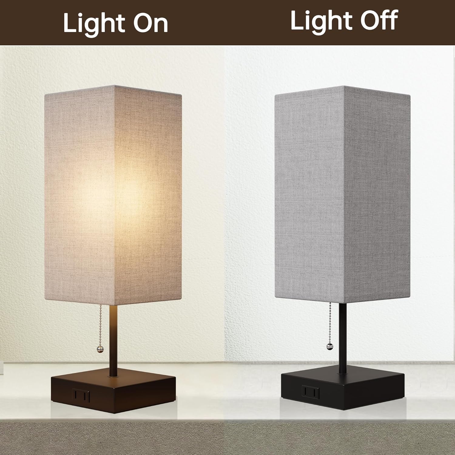 Table Lamp for Bedroom Set of 2