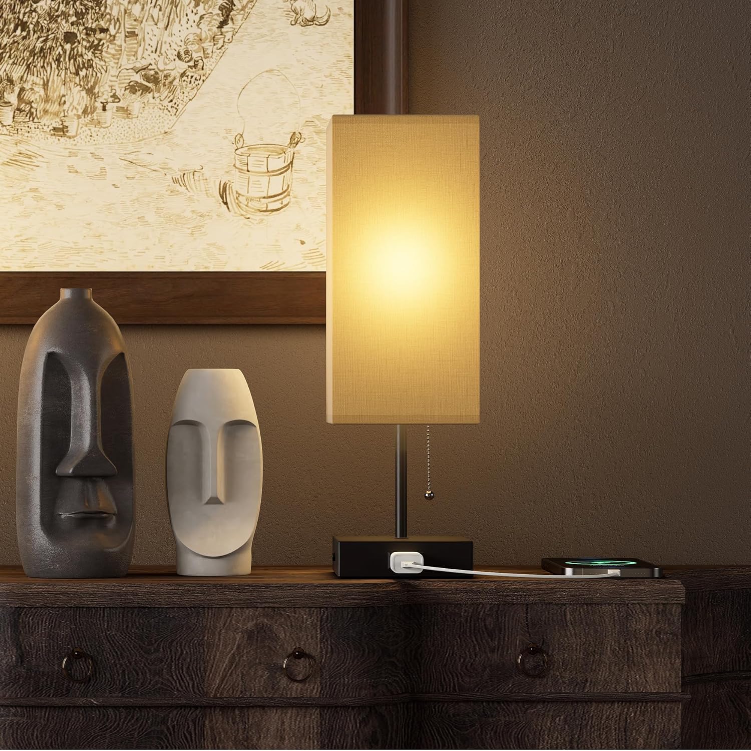 Table Lamp for Bedroom Set of 2