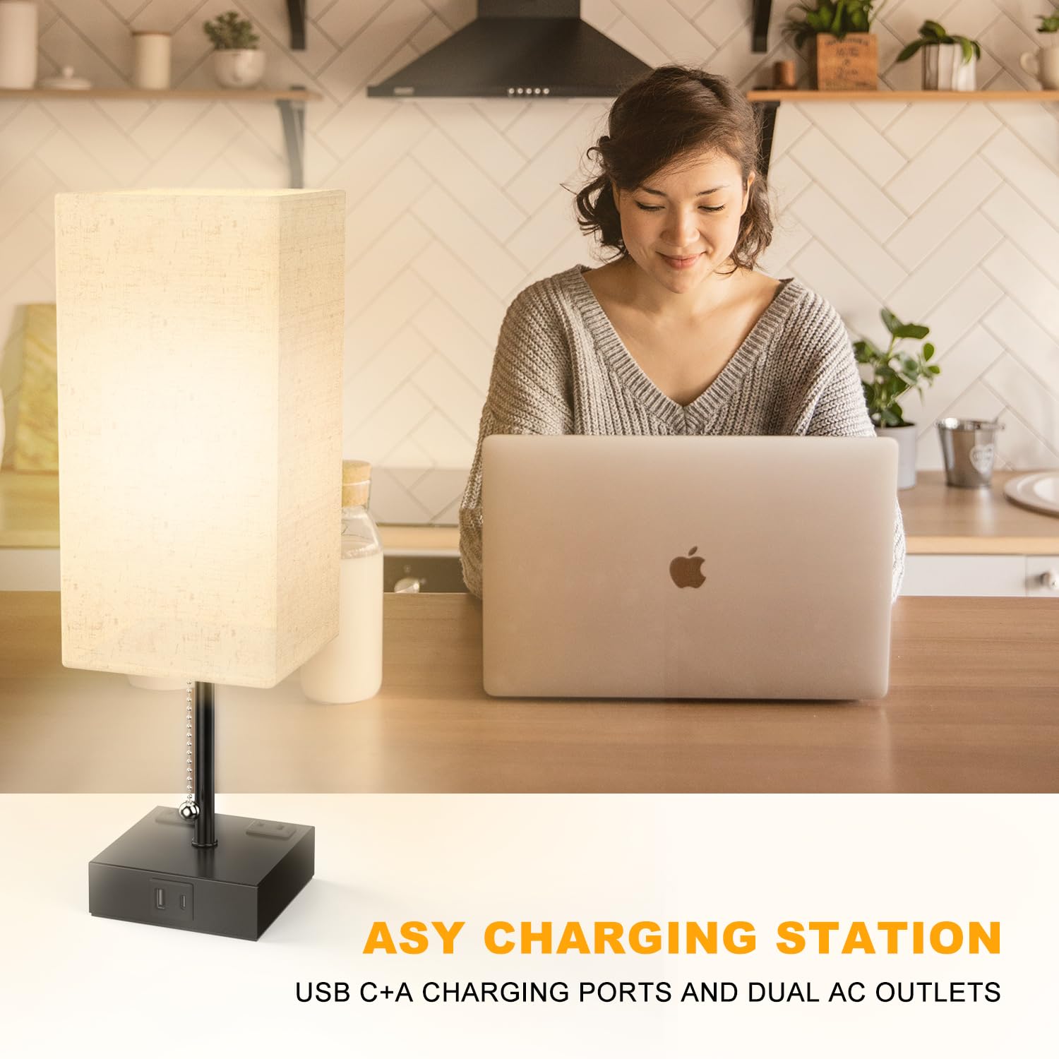 Table Lamp for Bedroom with USB