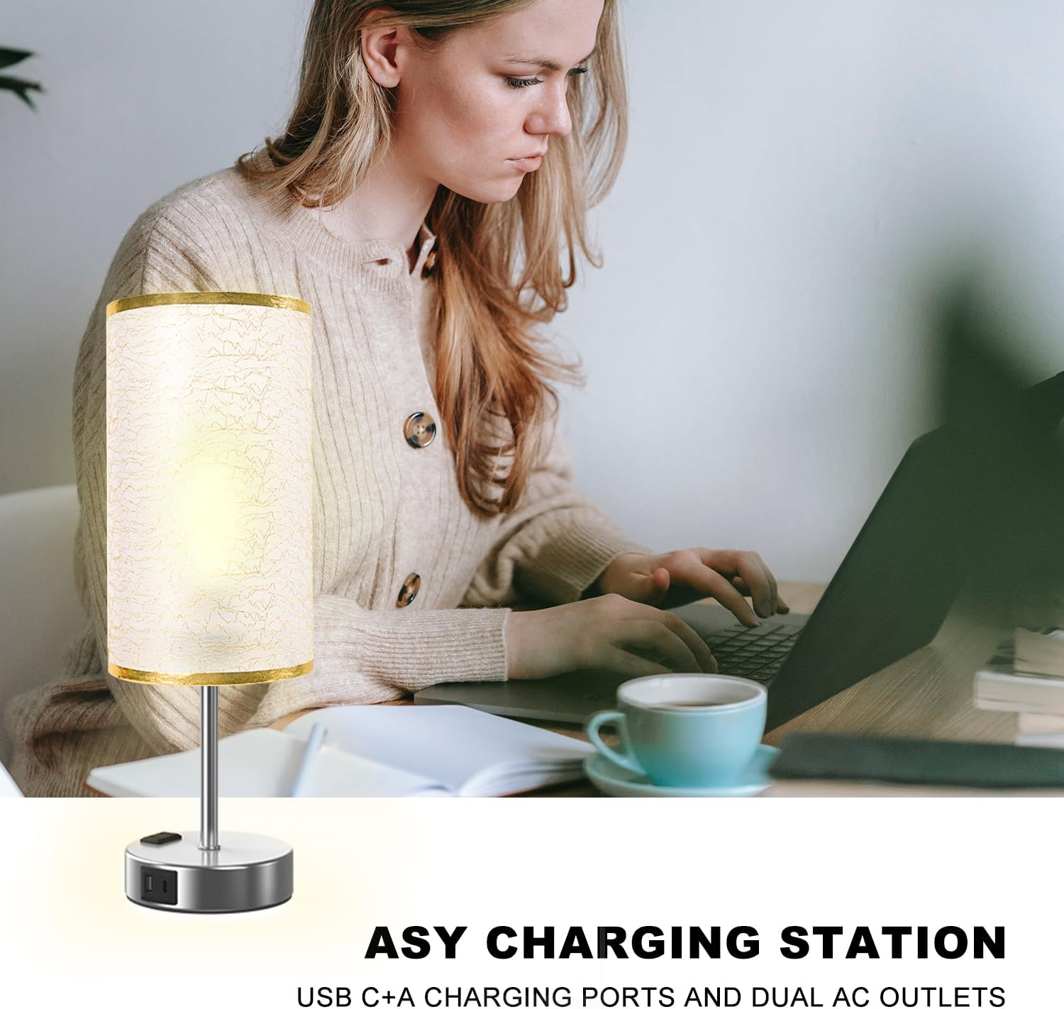 Table Lamp for Bedroom with Touch Control