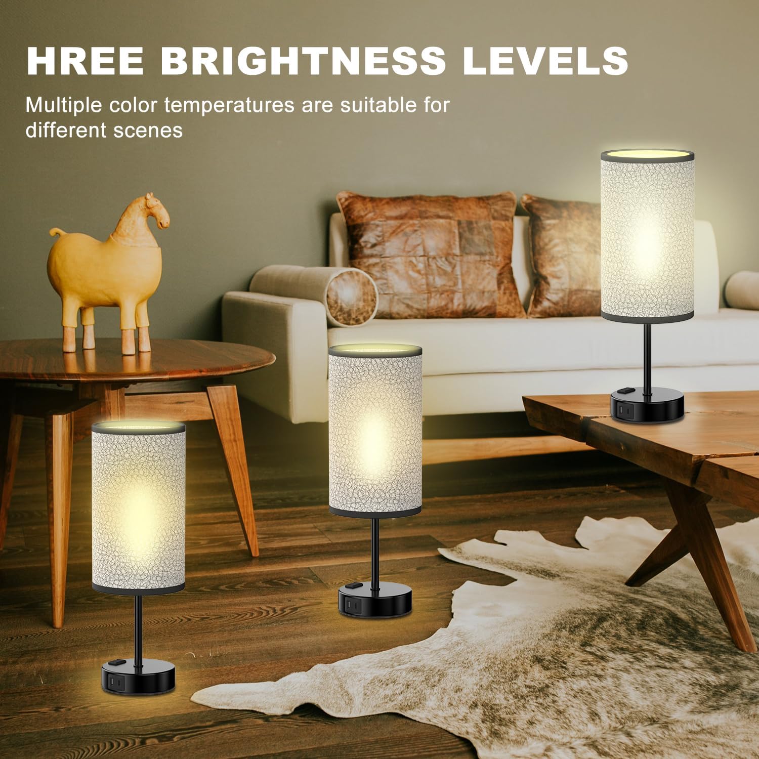 Table Lamp for Bedroom with Touch Control