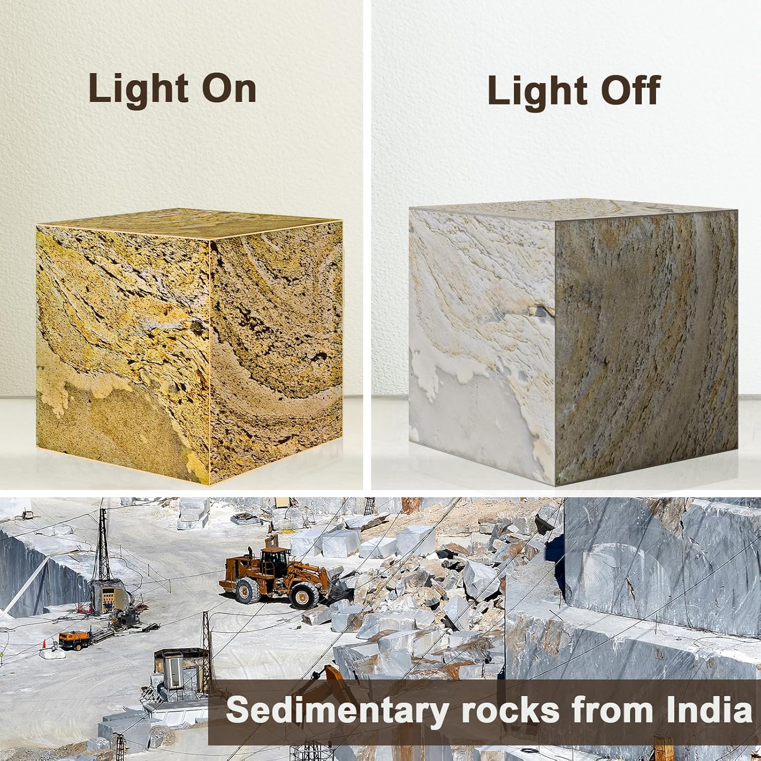 Stone Lamp for Bedroom Handcrafted Ultra-thin Natural Stone