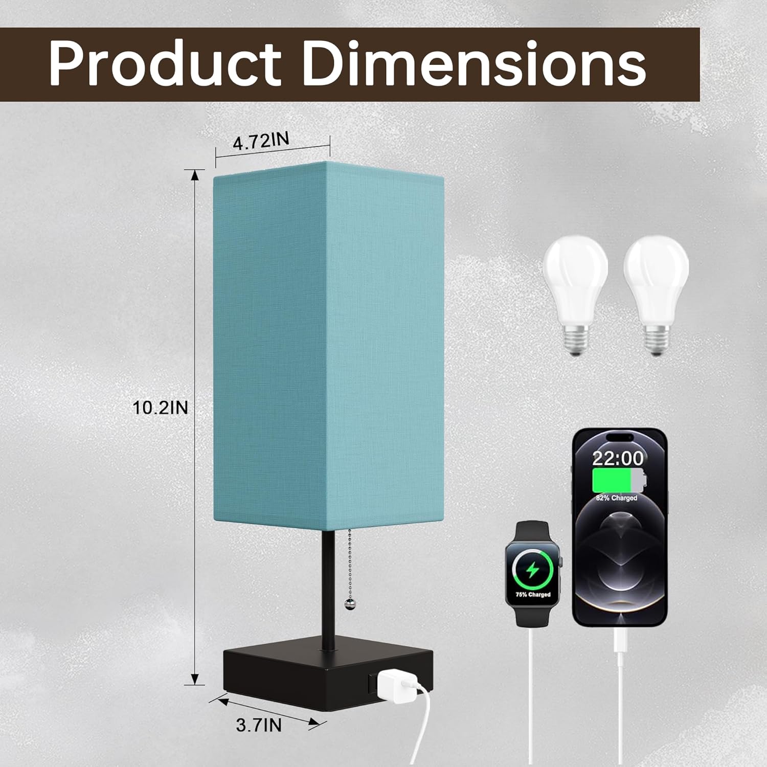 Table Lamp for Bedroom Set of 2