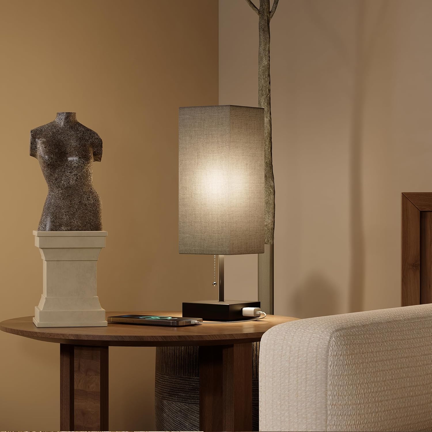 Table Lamp for Bedroom Set of 2