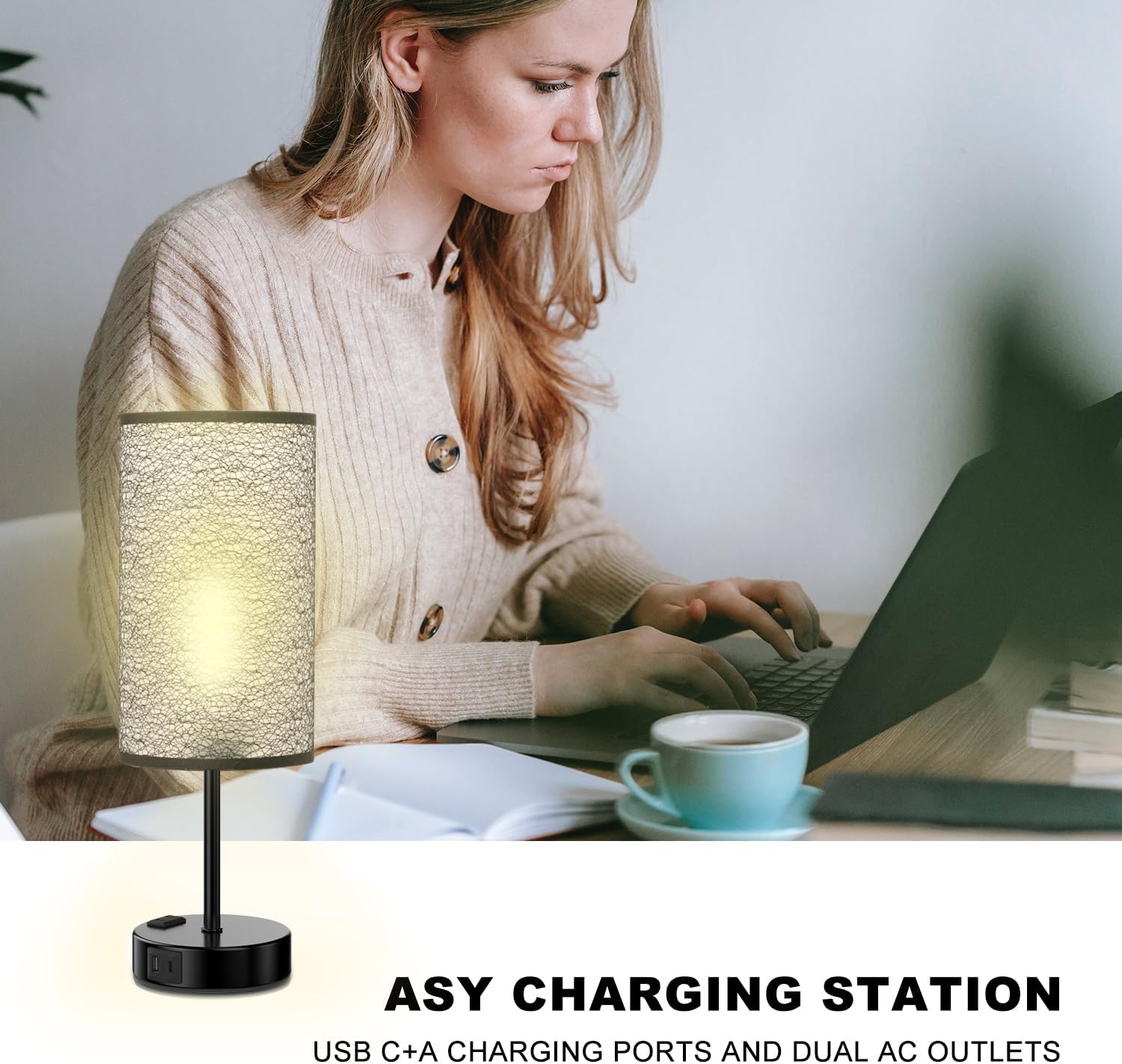 Table Lamp for Bedroom with Touch Control