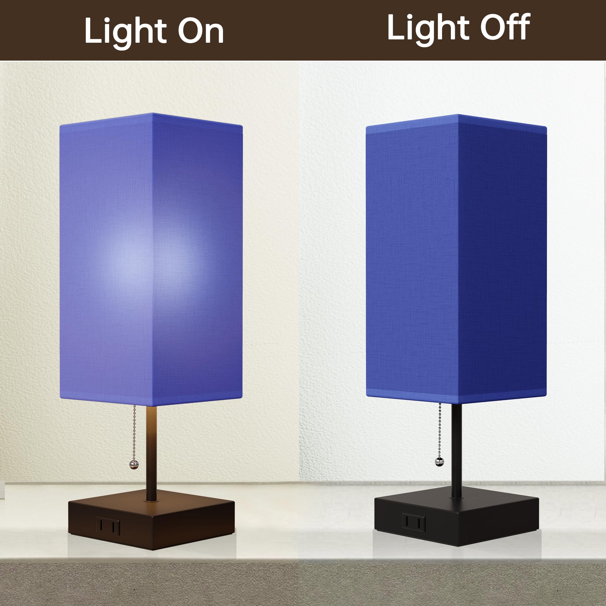 Table Lamp for Bedroom Set of 2