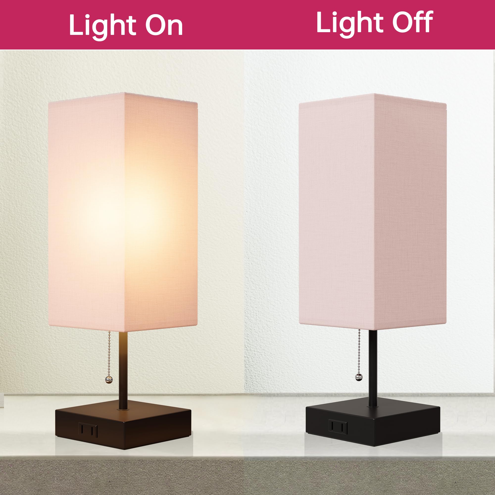 Table Lamp for Bedroom Set of 2