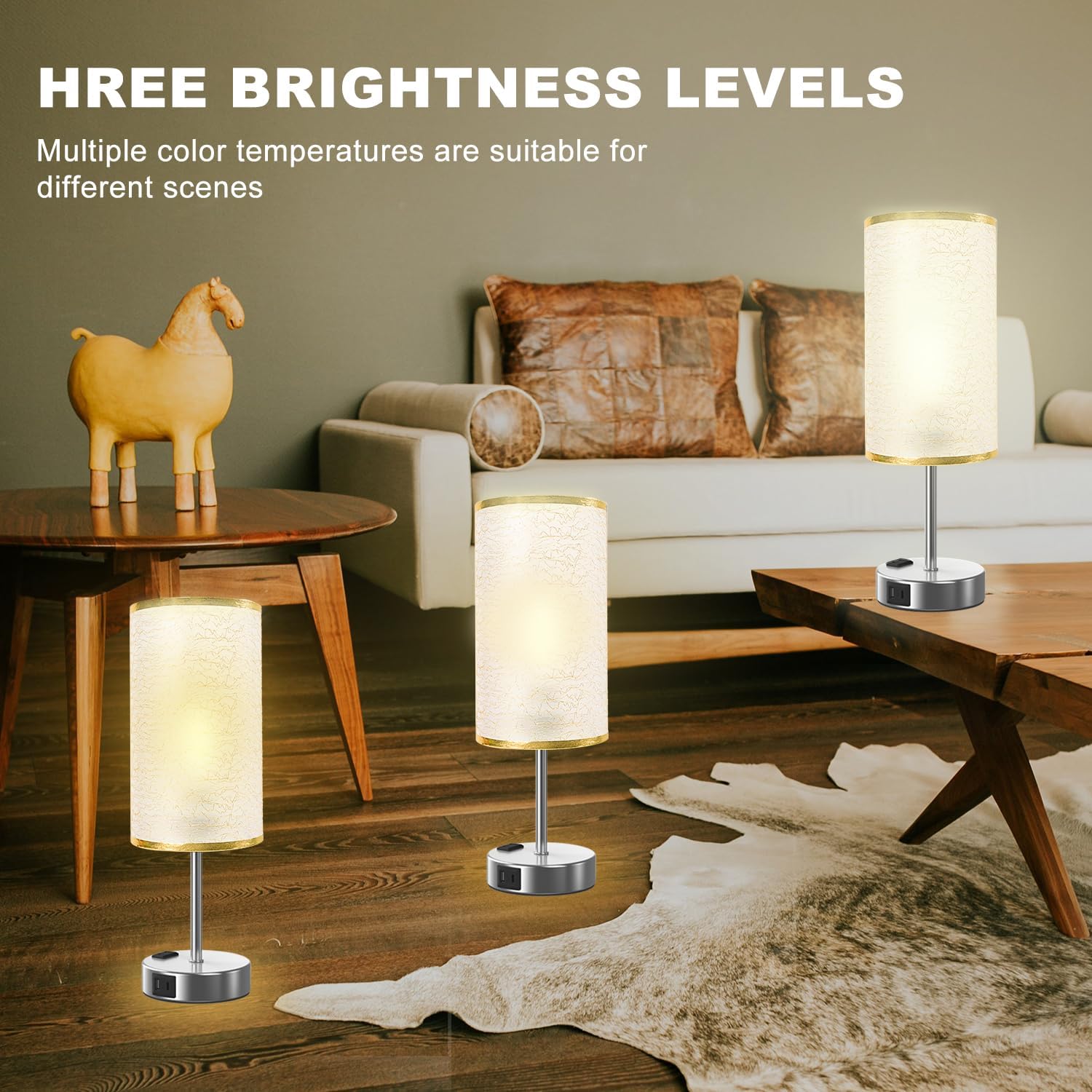 Table Lamp for Bedroom with Touch Control