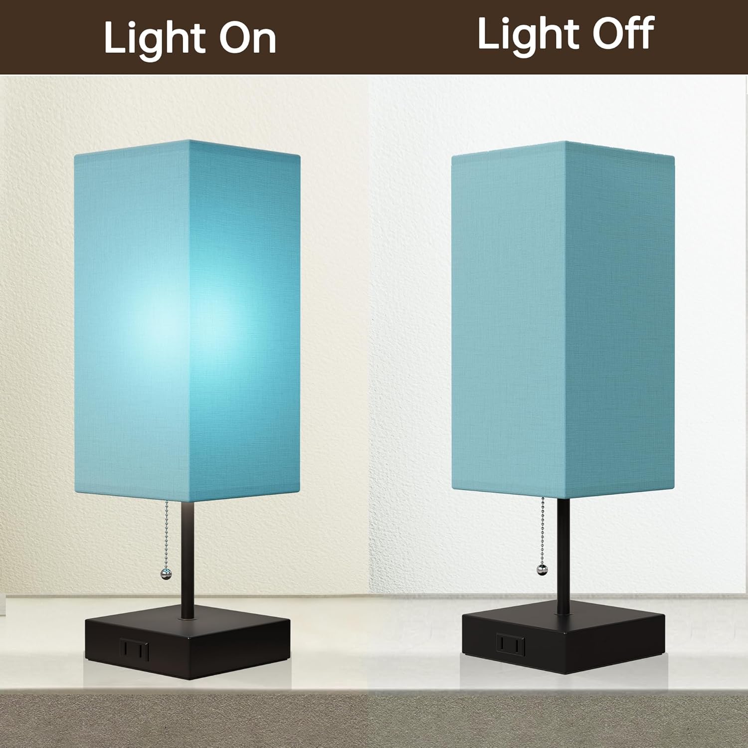 Table Lamp for Bedroom Set of 2