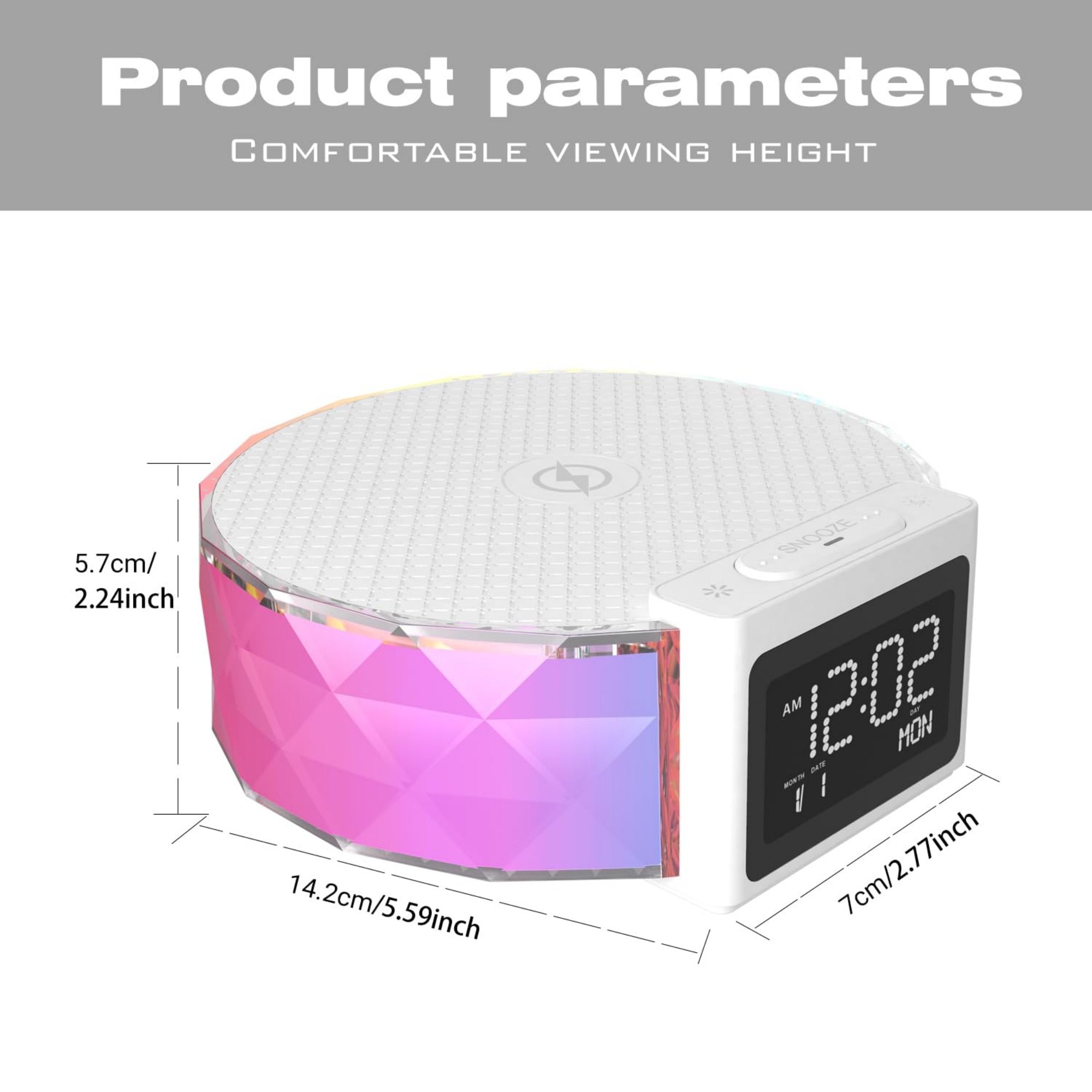 Alarm Clock with Fast Wireless Charging