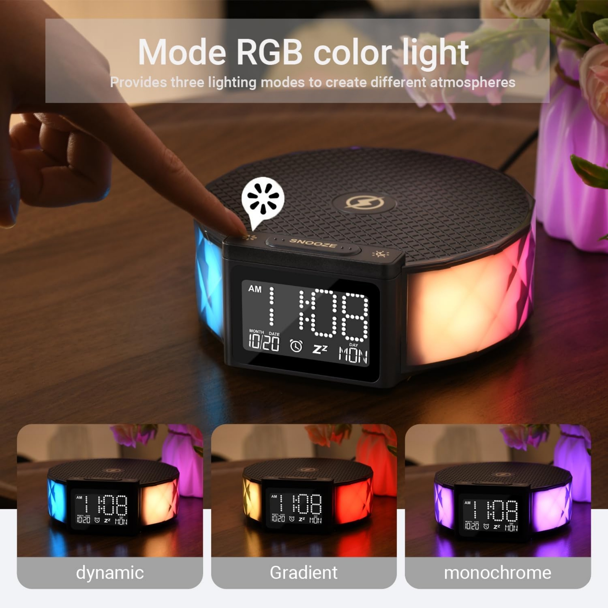 Alarm Clock with Fast Wireless Charging