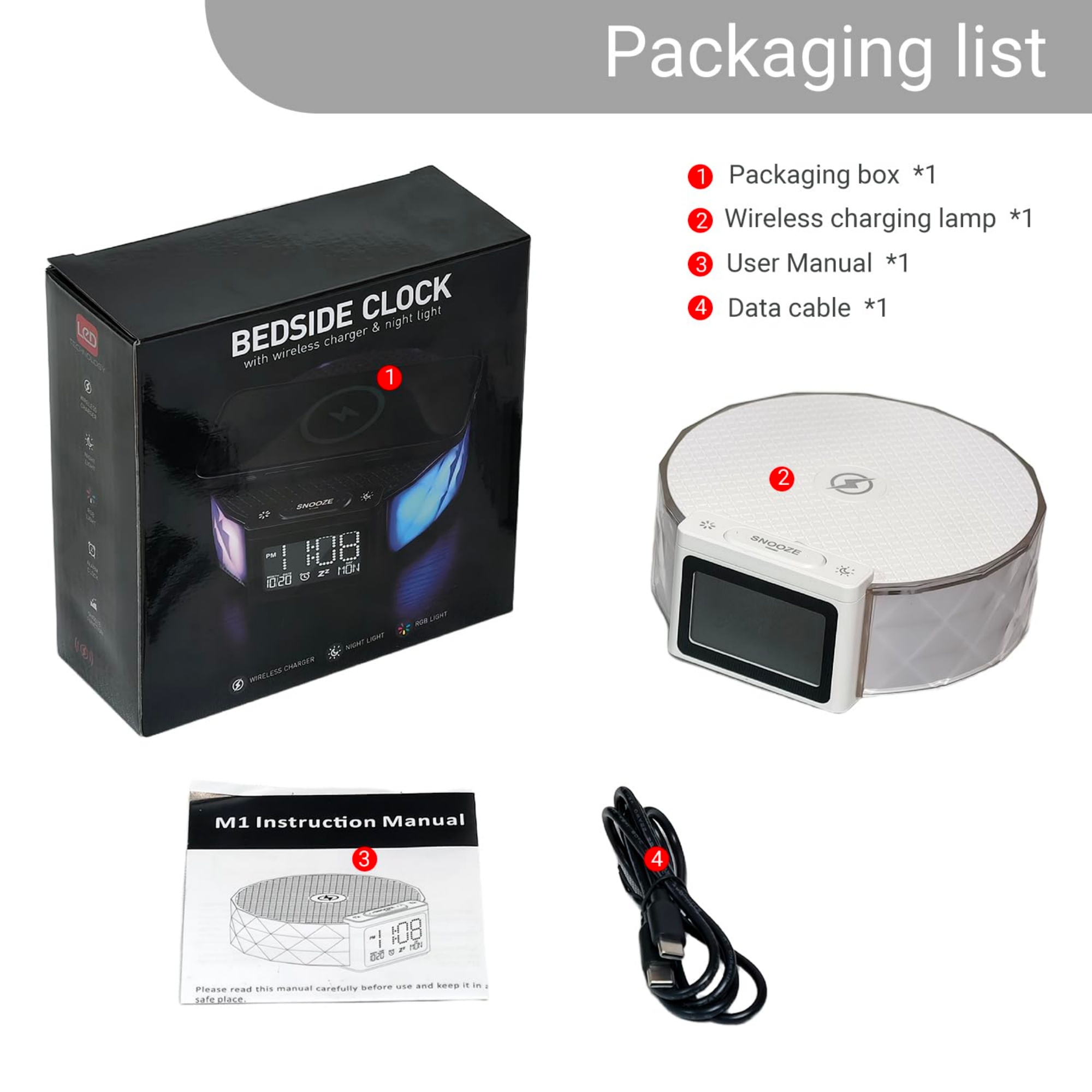 Alarm Clock with Fast Wireless Charging