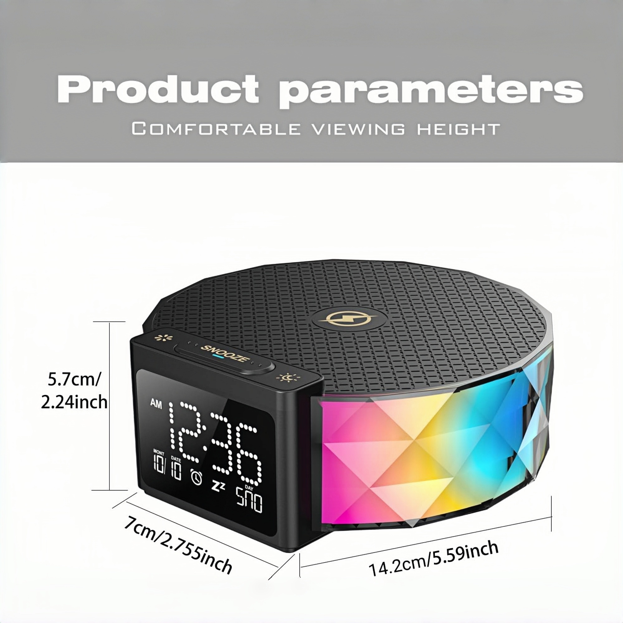 Alarm Clock with Fast Wireless Charging