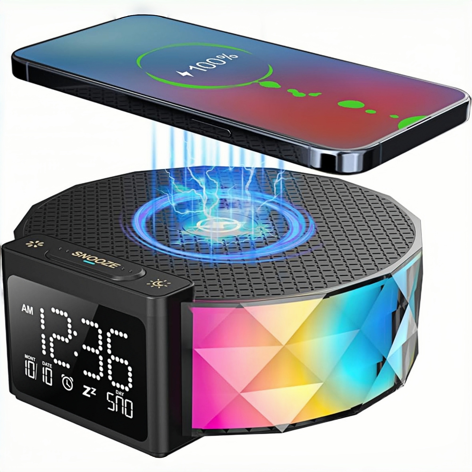 Alarm Clock with Fast Wireless Charging