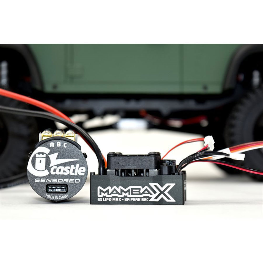 Castle Creations Mamba X Waterproof ESC/1406-2280Kv Sensored Brushless Motor Combo: 4mm Bullet