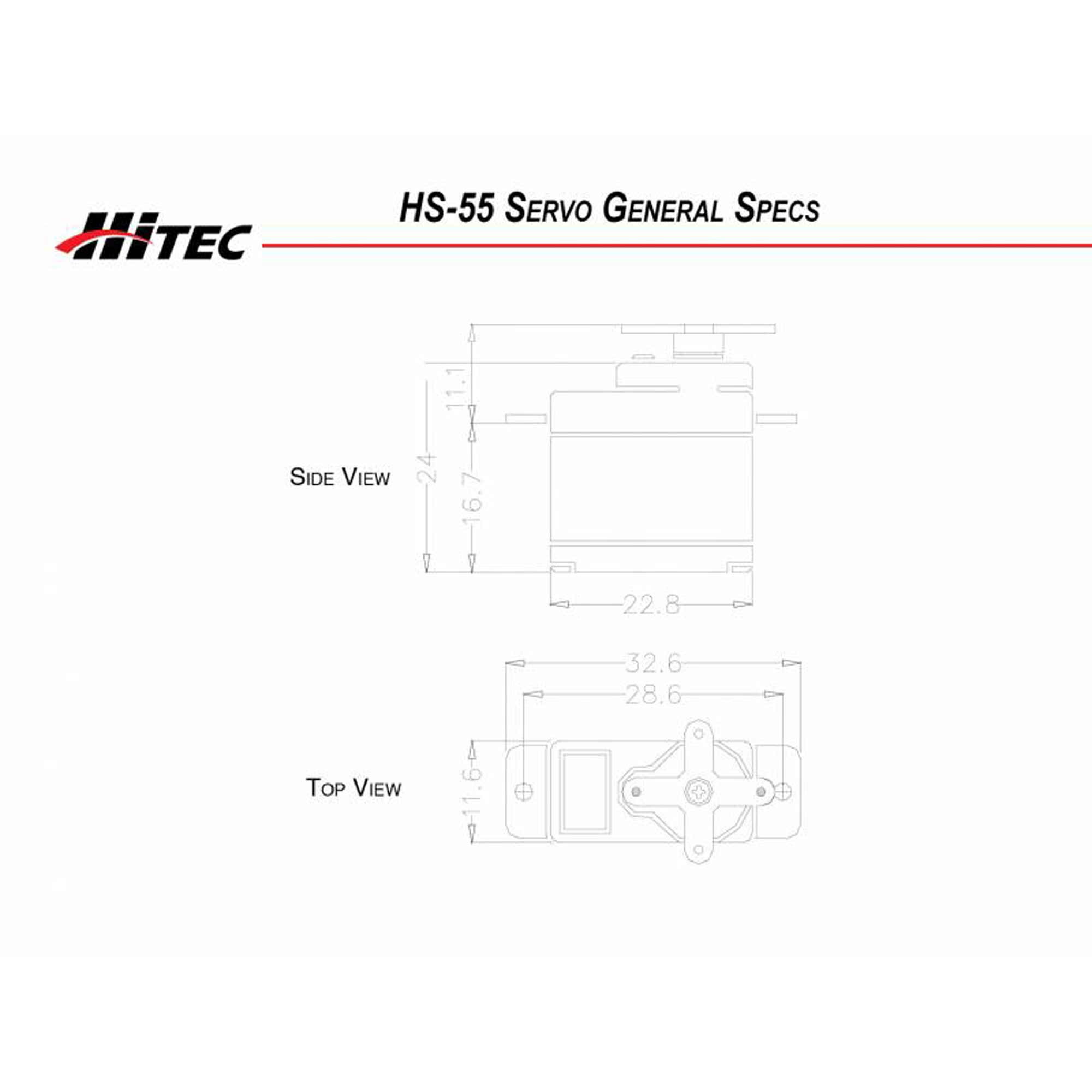 Hitec RCD Inc. HS-55 Sub-Micro Analog Feather Servo
