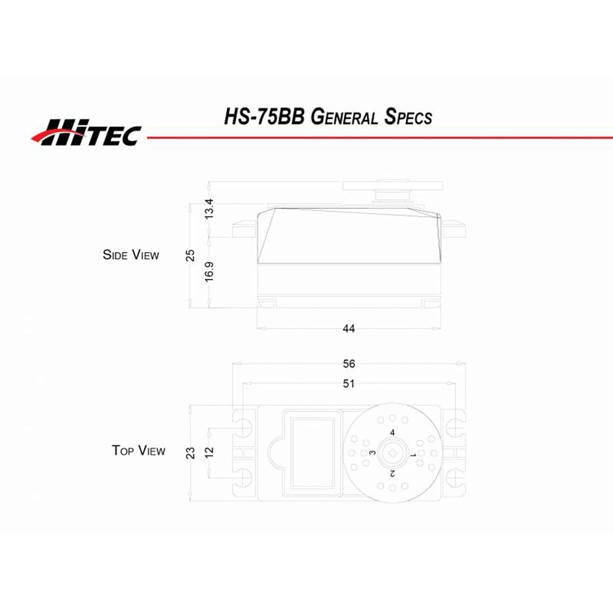 Hitec RCD Inc. HS-75BB Low Profile Analog Retract Servo