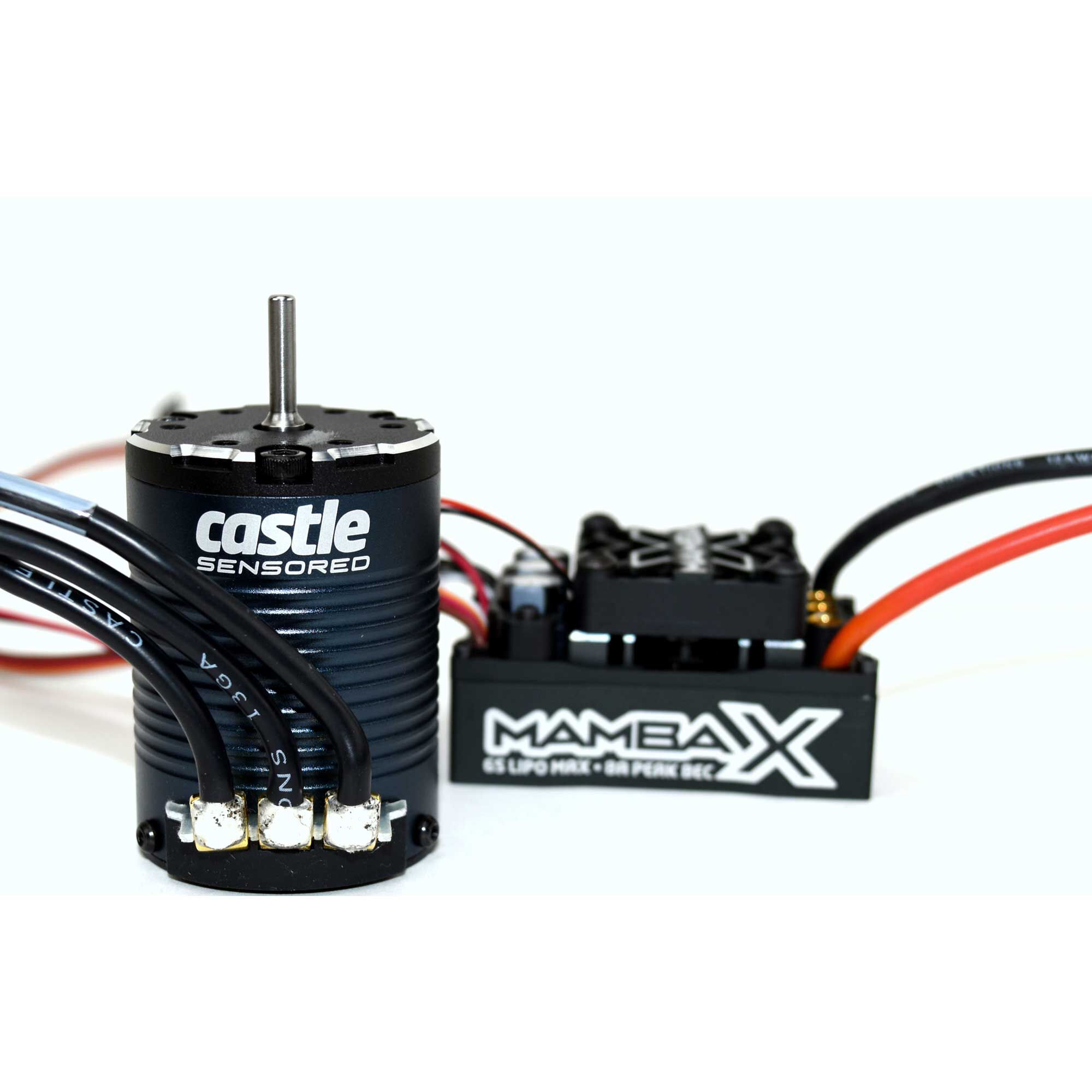 Castle Creations Mamba X Waterproof ESC/1406-3800Kv Sensored Brushless Motor Combo: 4mm Bullet