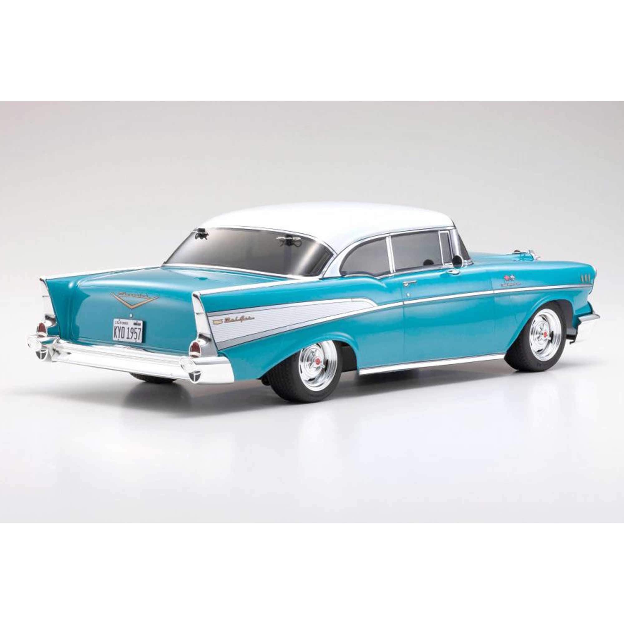 Kyosho 1/10 1957 Chevy Bel Air Coupe Fazer Mk2 FZ02L Brushed 4x4 On-Road Touring RTR, Tropical Turquoise