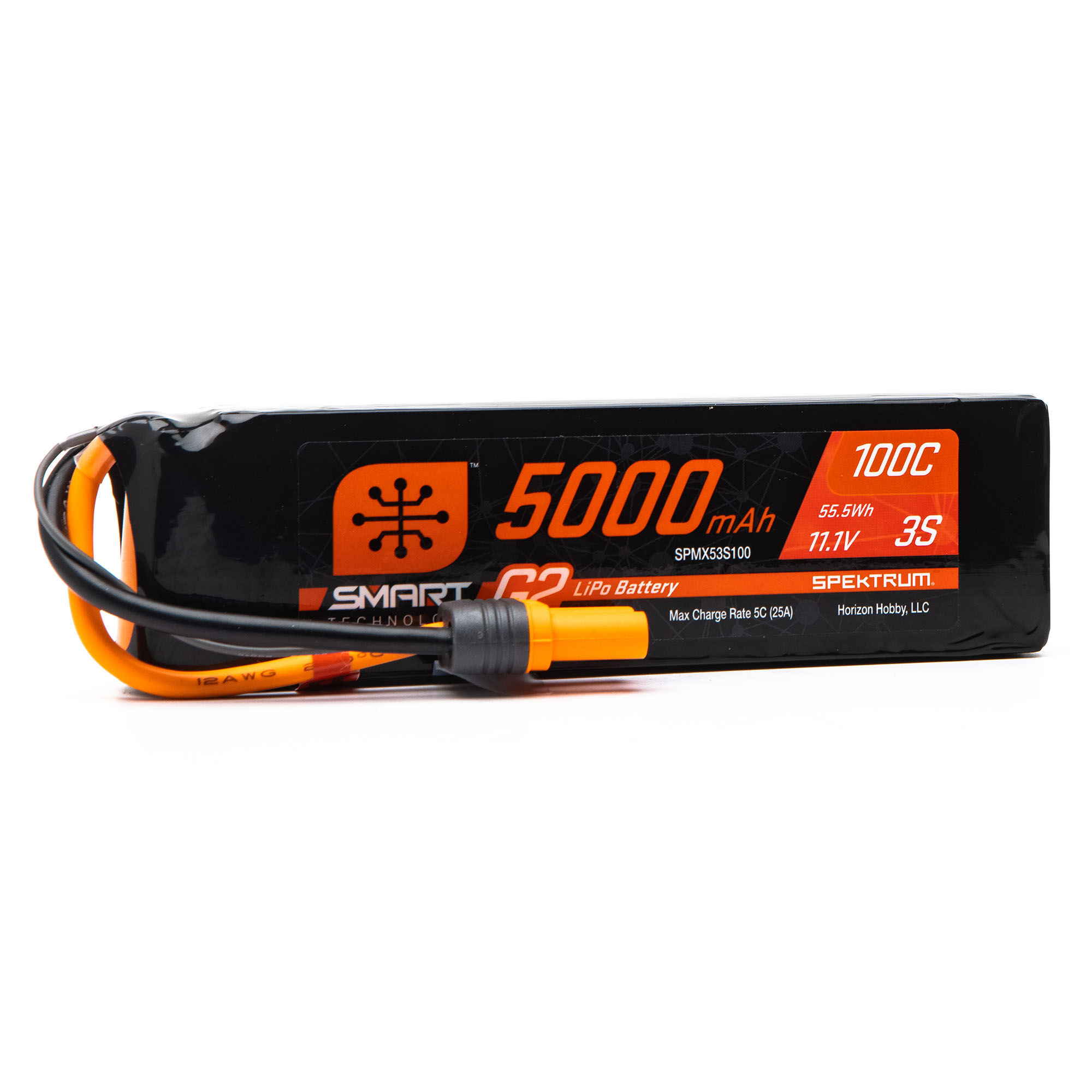 Spektrum Accessories 11.1V 5000mAh 3S 100C Smart G2 LiPo Battery: IC5