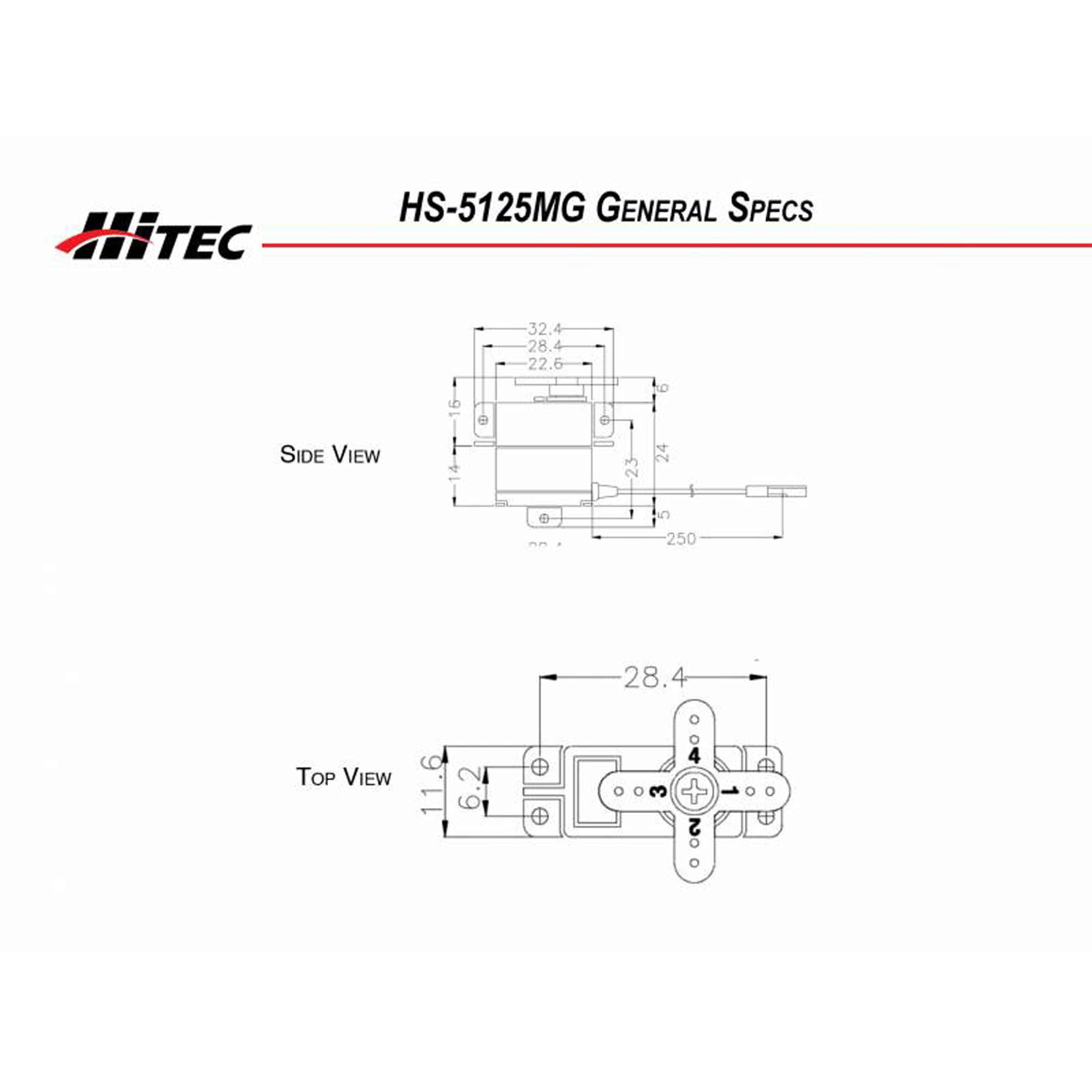 Hitec RCD Inc. HS-5125MG Thin Digital Metal Gear Wing Servo